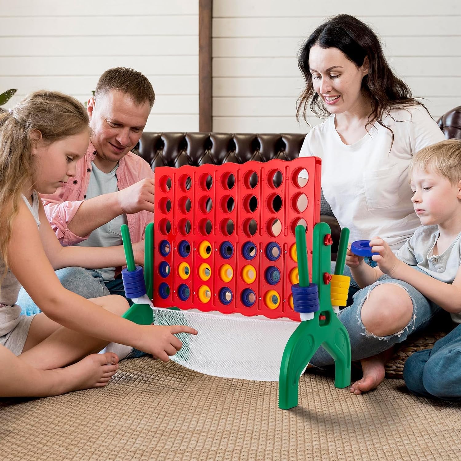 1.9 Feet Giant 4 in A Row Game, Jumbo 4-to-Score Connect Game Set for Kids & Adults Outdoor Yard, Lawn & Indoor Floor Play, Family Game Night & Party Board Games, Grand Birthday Easter Gifts - Image 7