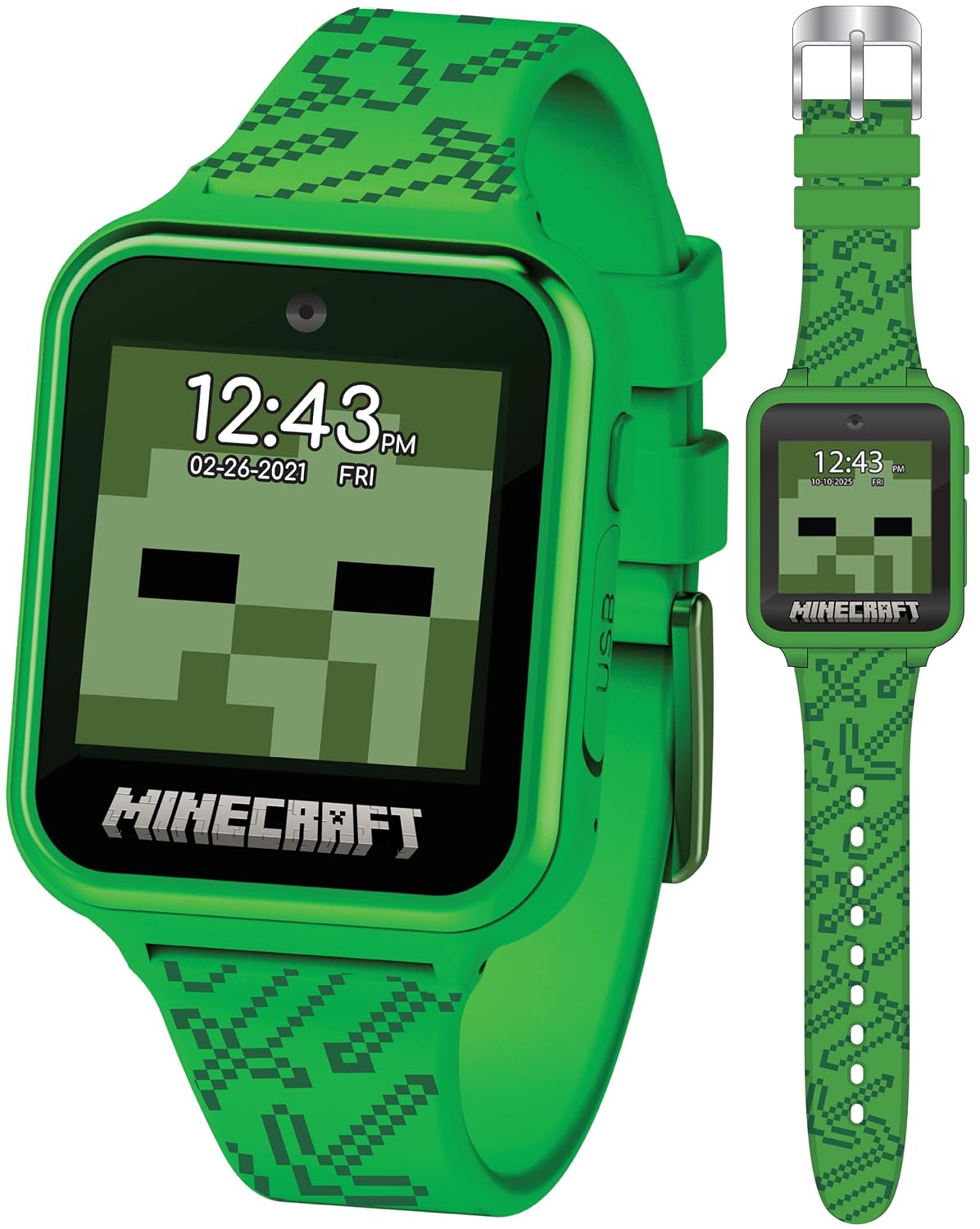 Minecraft Kids Smart Watch – Touchscreen Interactive Watch with 10 Customizable Clock Faces, Built-in Camera, Video Recorder, Alarm, Calculator, Games & Pedometer – Fits Wrists 5.5" to 8" - Image 5