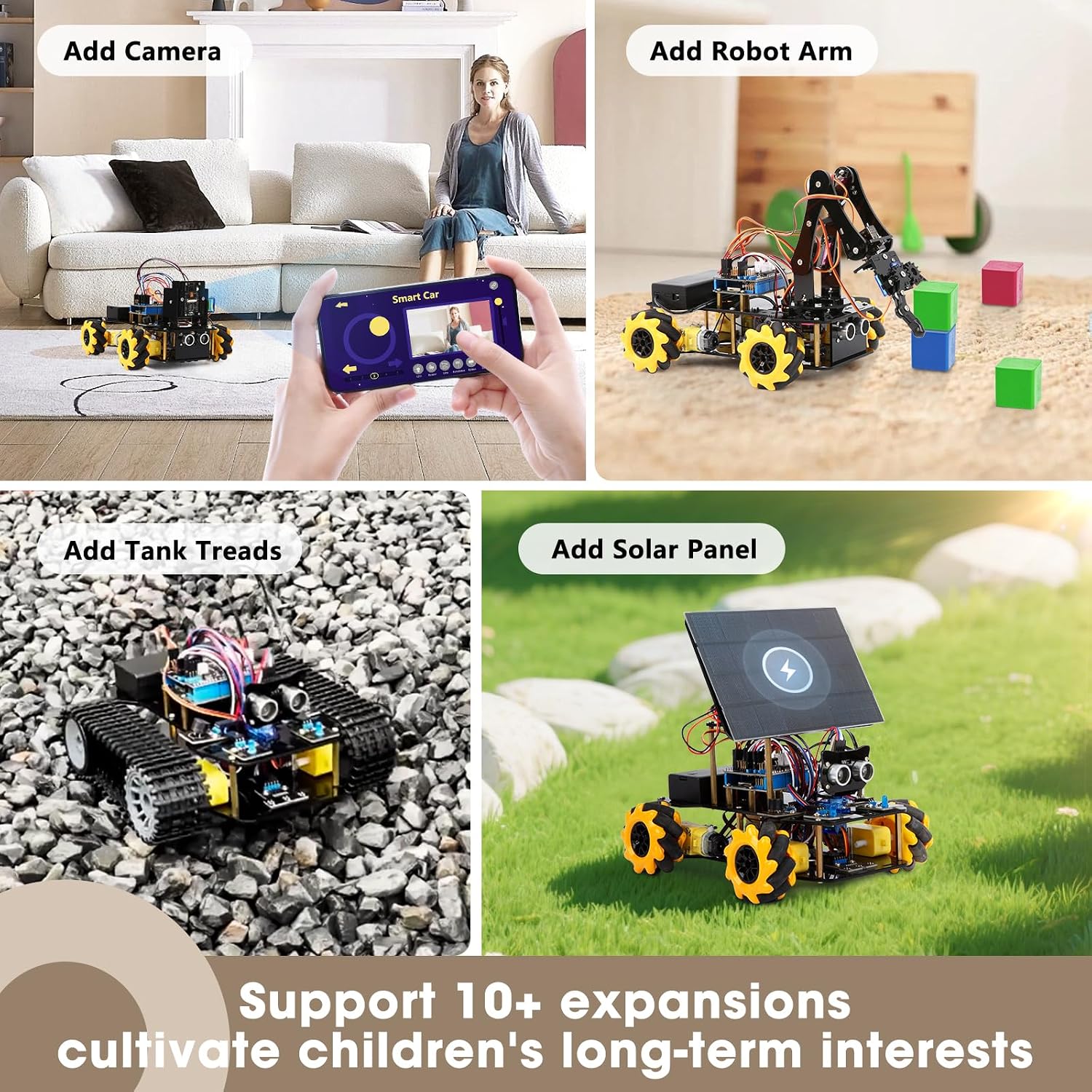 ACEBOTT Robotics for Kids Ages 8-12, Smart Robot Arm Car Kit with 5DOF, STEM Toys for Boys Age 8-12 12-16+, ESP32 Arduino/Python/Blockly Coding, App & Remote Control, STEM DIY Gift for Teens & Adults - Image 7