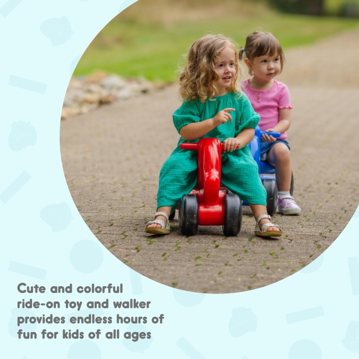 Careplay 2-in-1 Puppy Push & Ride-on Toy, Indoor & Outdoor Use, Low Profile Seat, Recommended for Children up to 50lbs, Durable Construction, Made in The USA, Red - Image 5