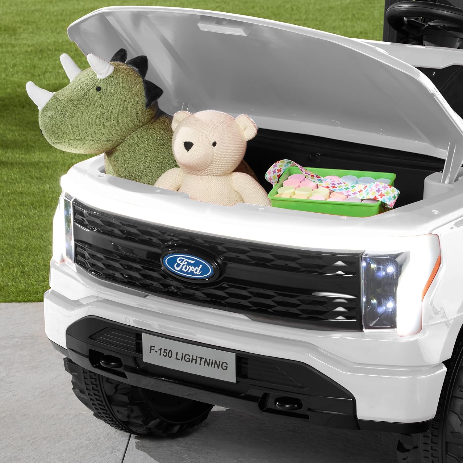 Best Choice Products Licensed Ford F-150 Lightning Truck Kids 24V 2-Seater Electric Ride On Car Toy w/ 132lb Weight Capacity, Parent Control - White - Image 8