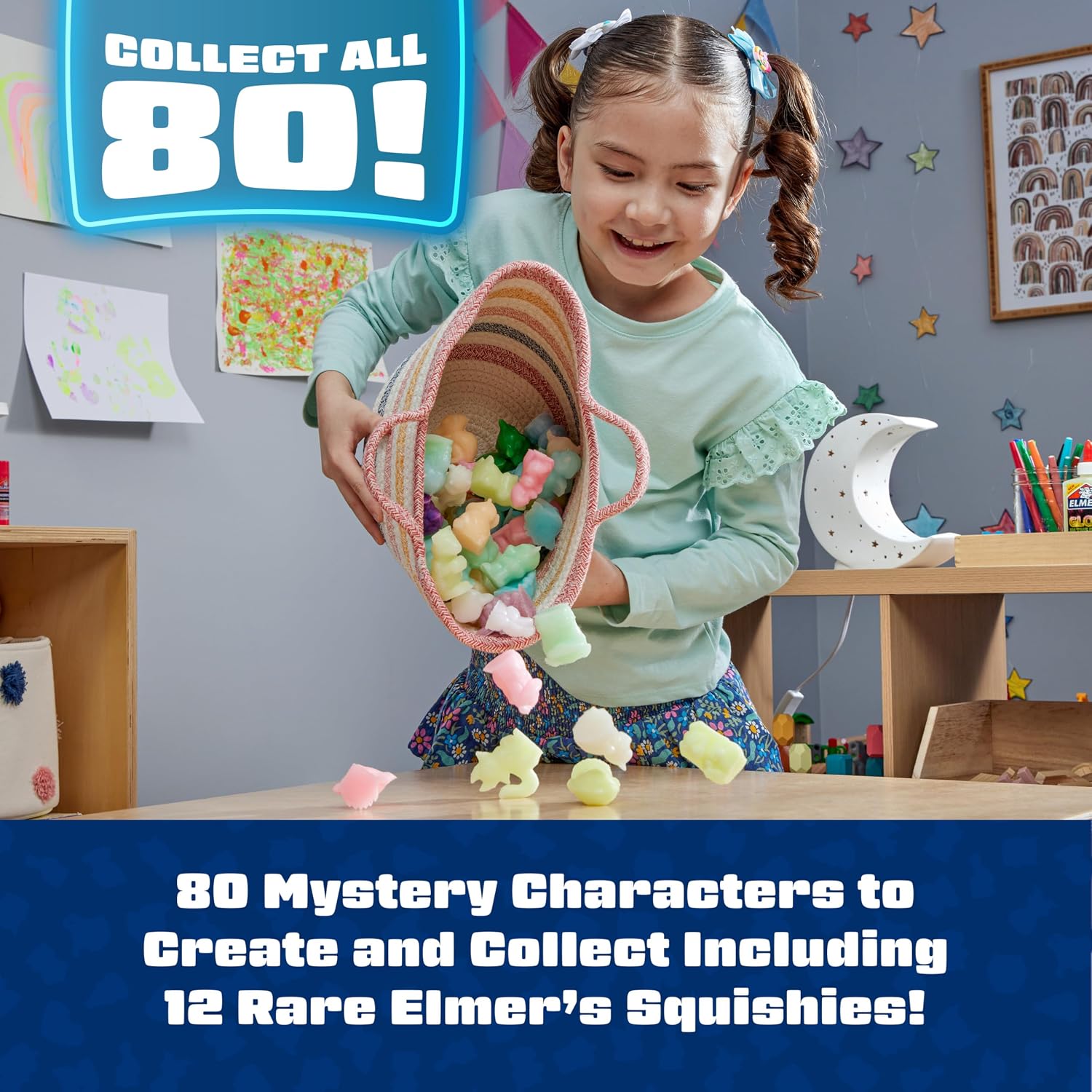 Elmer's Squishies, Kids DIY Activity Kit, Squishy Glow in the Dark Toys, Creates 2 Mystery Characters, 13 Piece Set - Slime Fun, Crafts, Holiday Gift for Ages 6+ - Image 5