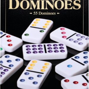 Spin Master Games, Cardinal Classics Double Nine Dominoes Set in Storage Tin, Dominoes for Kids & Adults, Classic Game, 2-6 Players, for Ages 8 & Up