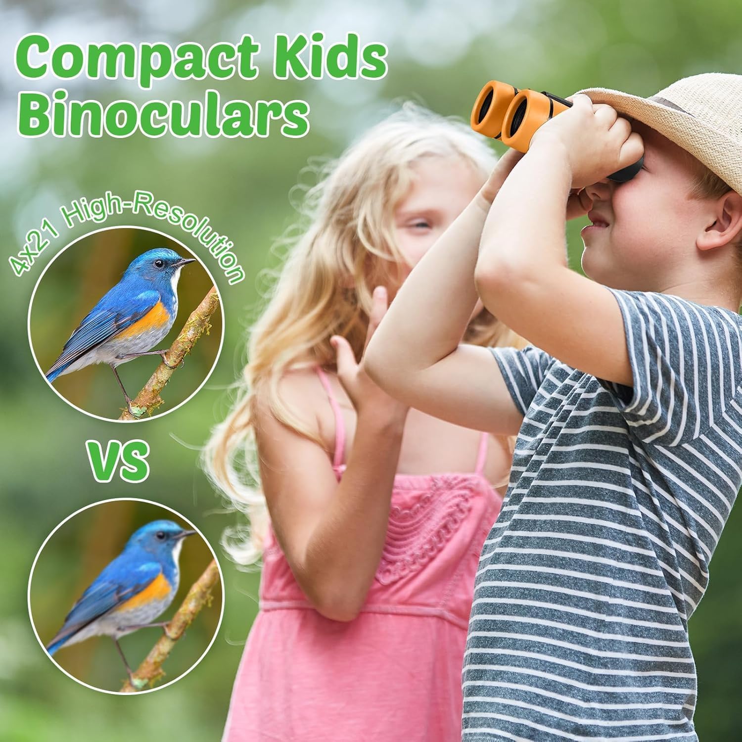Hiboom 8 Set Kids Binoculars Bulk Shockproof Folding Children Mini Compact Binoculars Compass Magnifying Glass for 3-12 Years Boys Girls Kids Bird Watching Camping Outdoor Play - Image 4