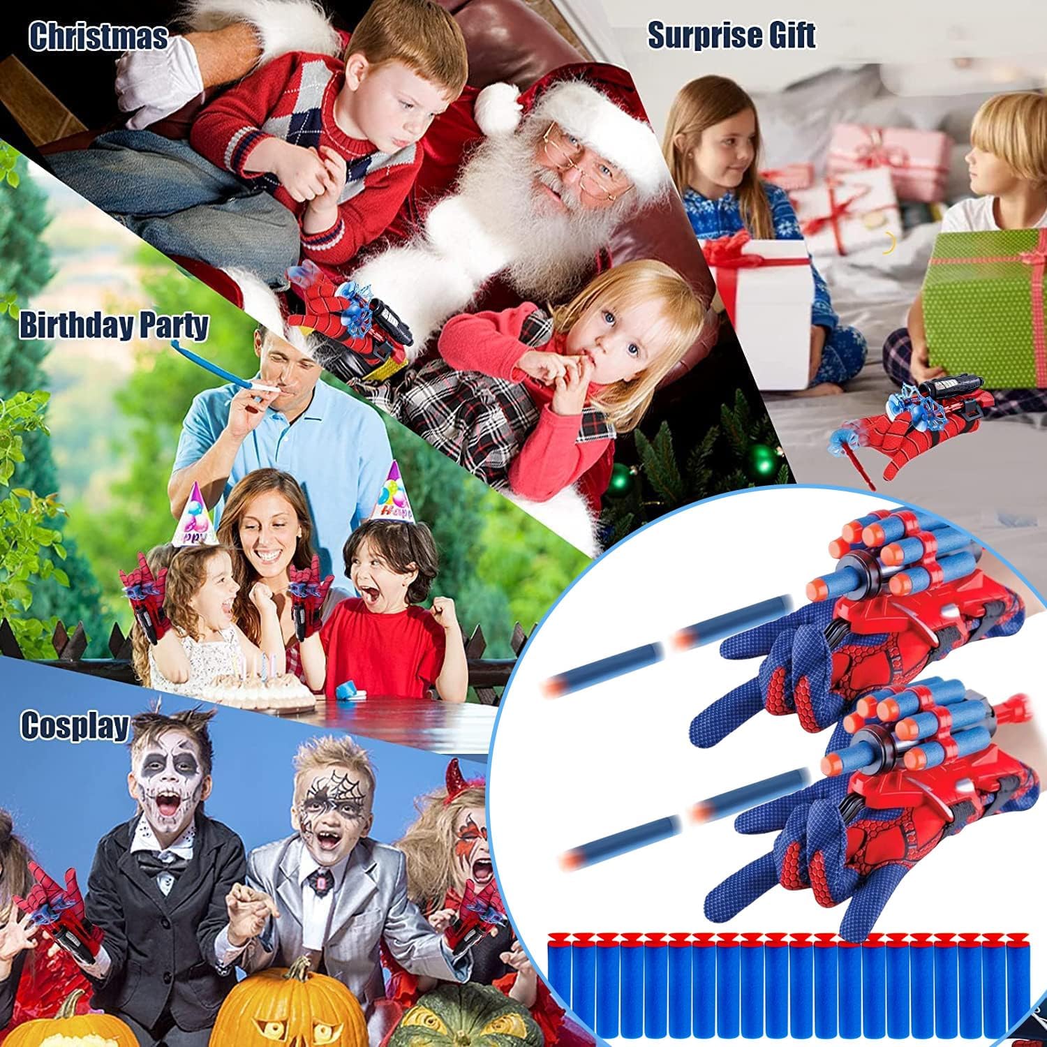 2 Sets Spider Web Shooters for Kids Classroom Prizes Cosplay Launcher Gloves with Wrist Toy Set Hero Webs Shooter for Kids - Image 7