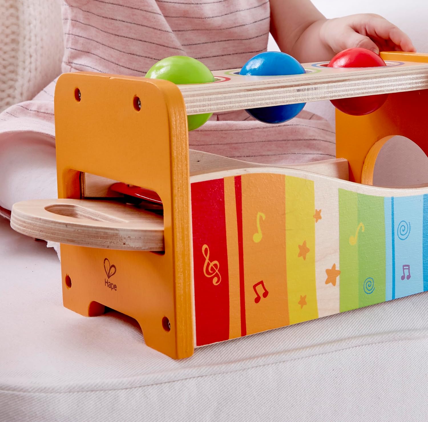 Hape Pound & Tap Bench with Slide Out Xylophone - Award Winning Durable Wooden Musical Pounding Toy for Toddlers - Image 5