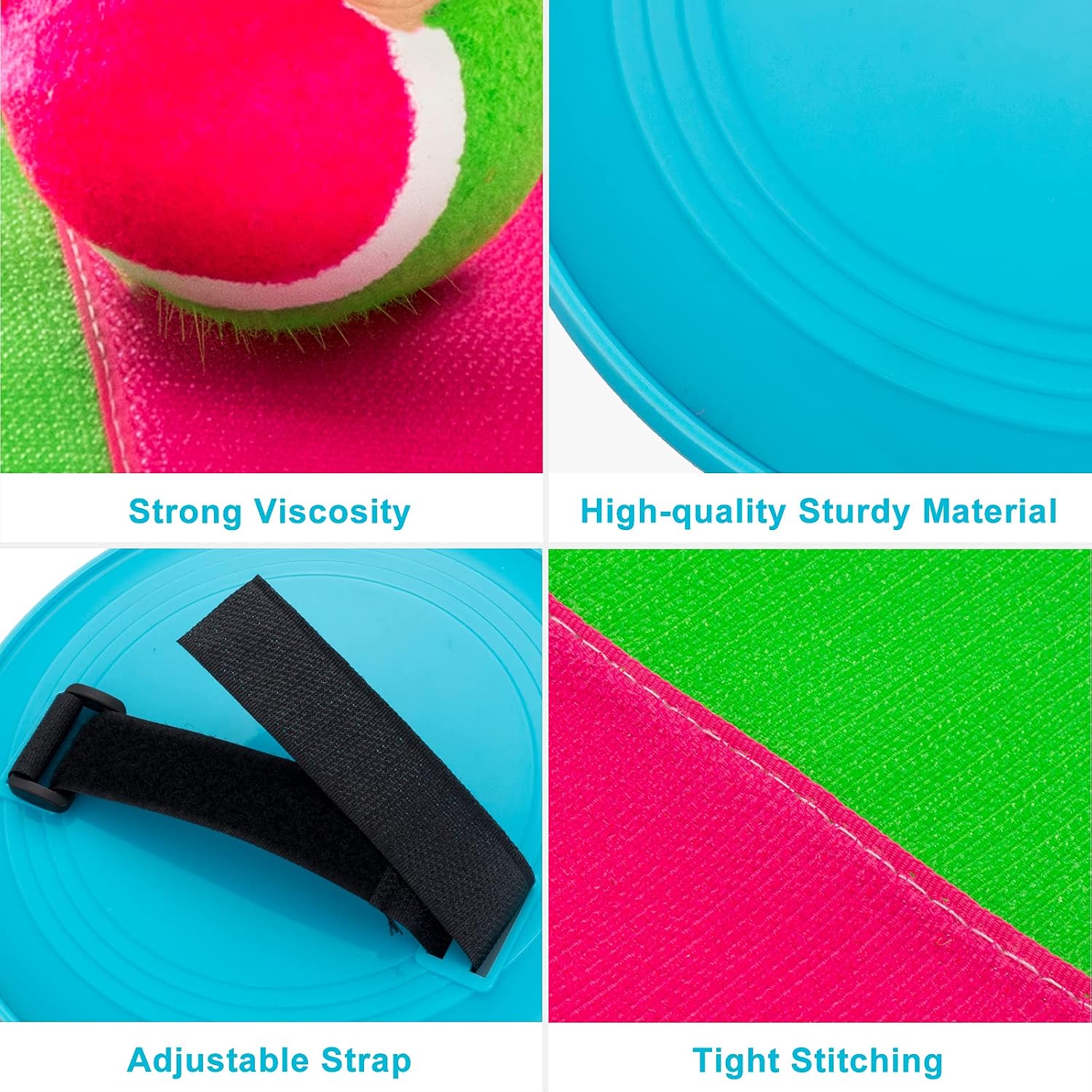 Beach Games, Outdoor Toys for Kids Ages 4-8, Toss and Catch Ball Set, with 4 Paddles 3 Balls, and 1 Storage Bag, Beach Toys Easter Gifts for Kids - Image 6