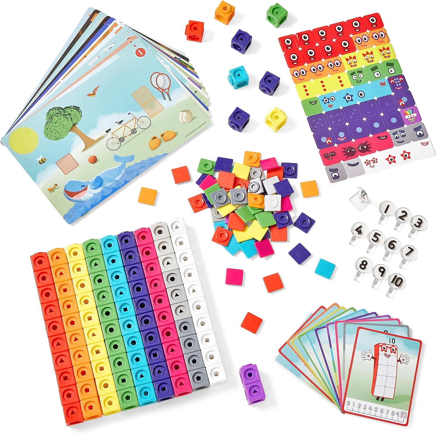 hand2mind MathLink Cubes Numberblocks 1-10 Activity Set, 30 Preschool Learning Activities, Counting Blocks, Linking Cubes, Educational Toys for Kids, Number Games, Math Manipulatives Kindergarten - Image 5
