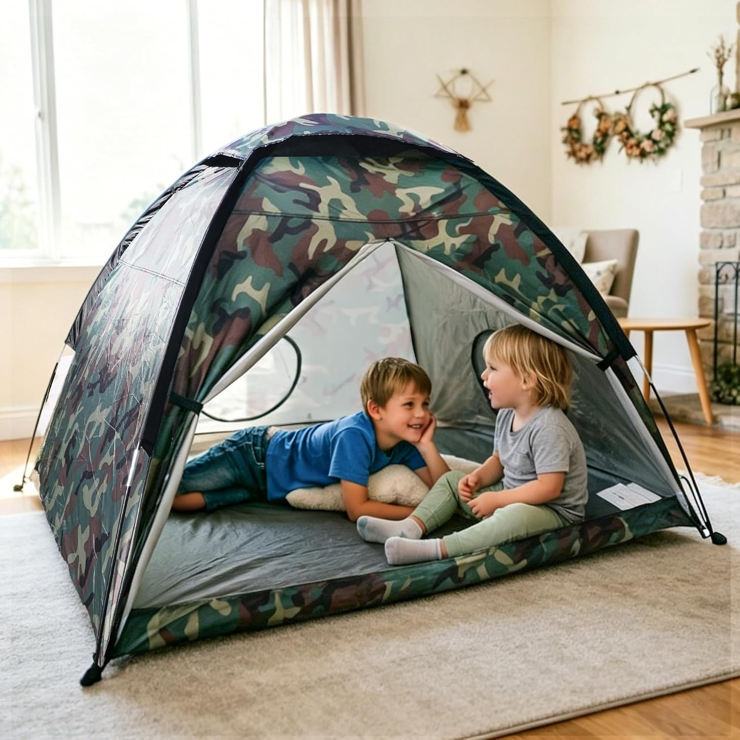 NARMAY® Play Tent Camouflage Dome Tent for Kids Indoor/Outdoor Fun - 60 x 60 x 44 inch - Image 3