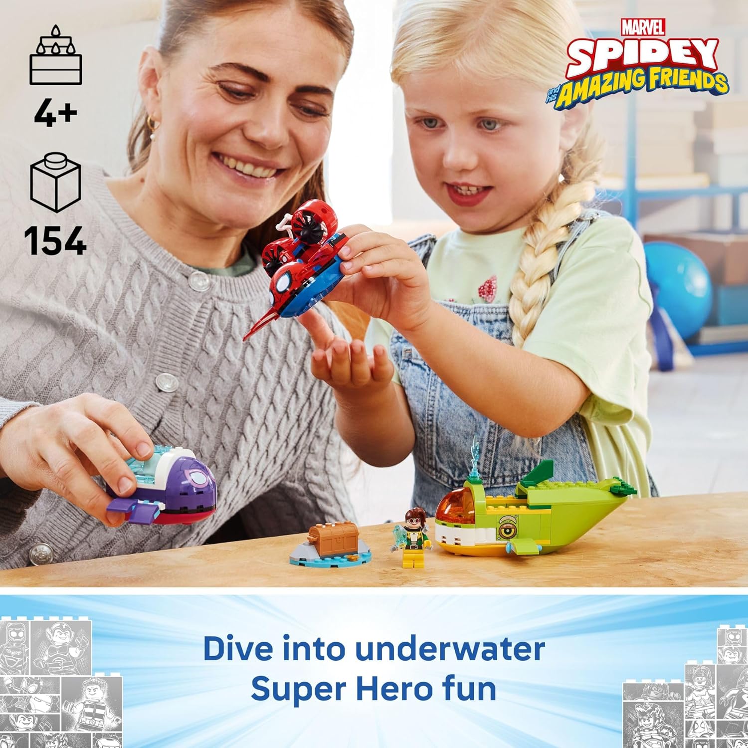 LEGO Marvel Spidey and His Amazing Friends Spidey: Underwater Vehicles Building Toy for Kids - Super Hero Pretend Play Set for Preschool Boys & Girls, Ages 4+ - Gift Idea for Birthdays - 11207 - Image 2