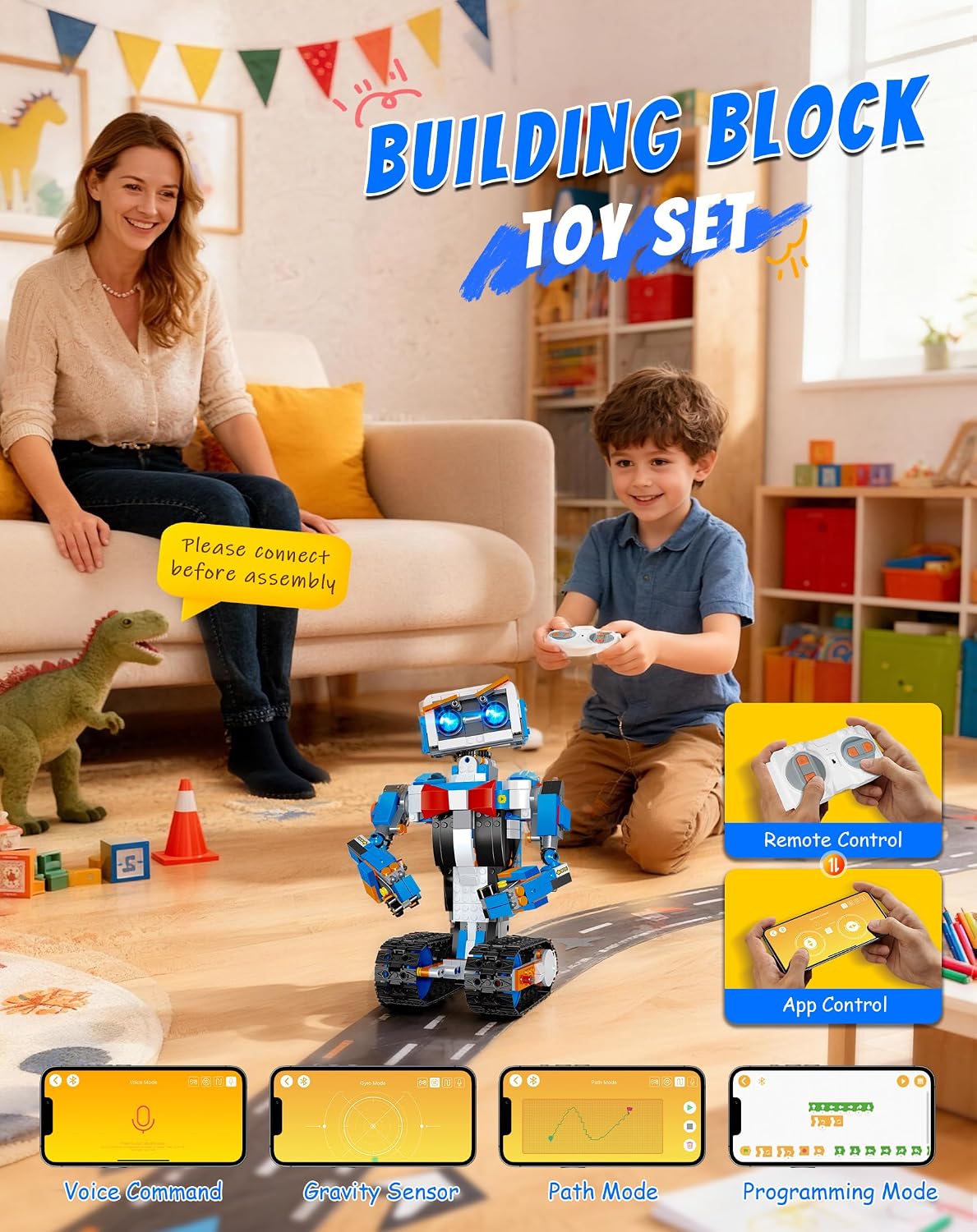 Stove Stoppaz Programmable STEM Building Kit, APP & Remote Control DIY Coding Toy, Rechargeable Educational Construction Set Gift Beginners and Family Robotics for Kids Ages 8-12 - Image 2