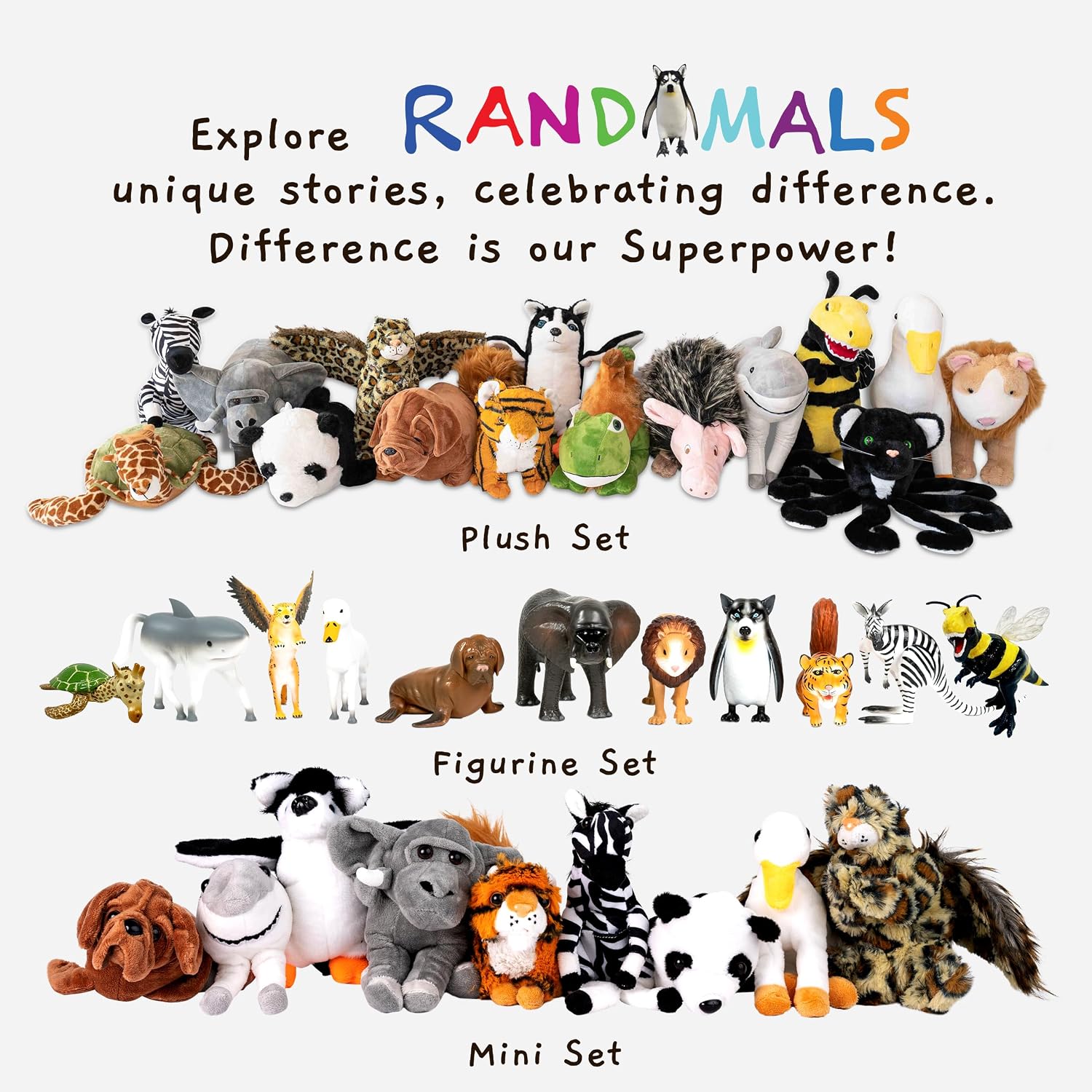 Randimals Horse & Shark Hybrid Realistic Animal Toys - Unique Mix of Safari Toys & Farm Animals Small Figurines - Hork Mini Figures for Kids & Kidults - Image 8