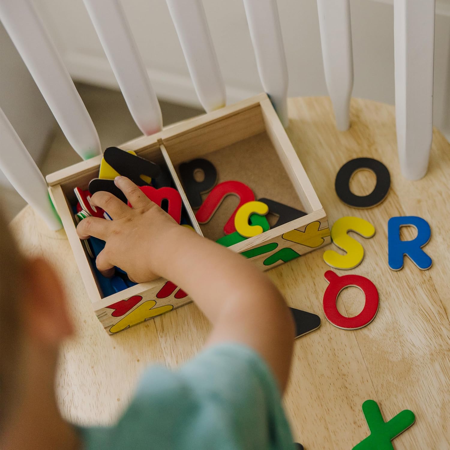 Melissa & Doug Deluxe Magnetic Letters and Numbers Set – 89 Wooden Alphabet Magnets & Numbers, Educational Learning Toys for Preschool Kids Ages 3+ - Image 8