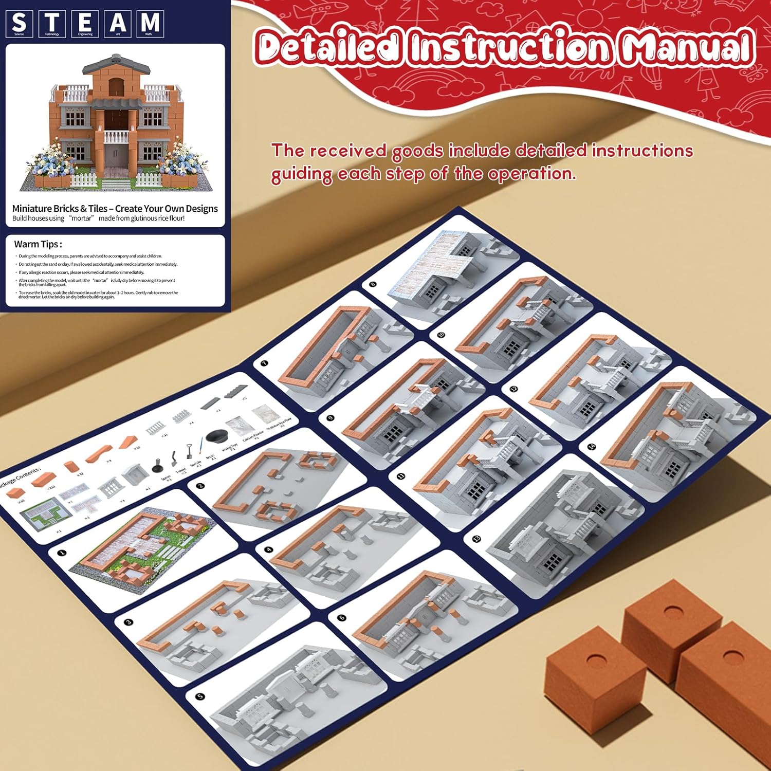Mini House Building Kit for Kids 8+, Tiny House STEAM Creation with Real Bricks & Tiles, Miniature House Kit Craft Set, Tiny Home Kit DIY Small House Construction Toy - Image 7