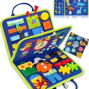 Exorany Busy Board Montessori Toys for Toddler Boys & Girls Birthday Gifts, Sensory Toys for Toddlers, Educational Travel Preschool Toddler Activities Learning Fine Motor Skills