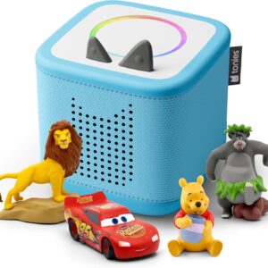 Toniebox 2 Audio Player Disney Bundle for Kids 3+ with Lightning McQueen, Simba, Winnie The Pooh, and Baloo – Sky Blue