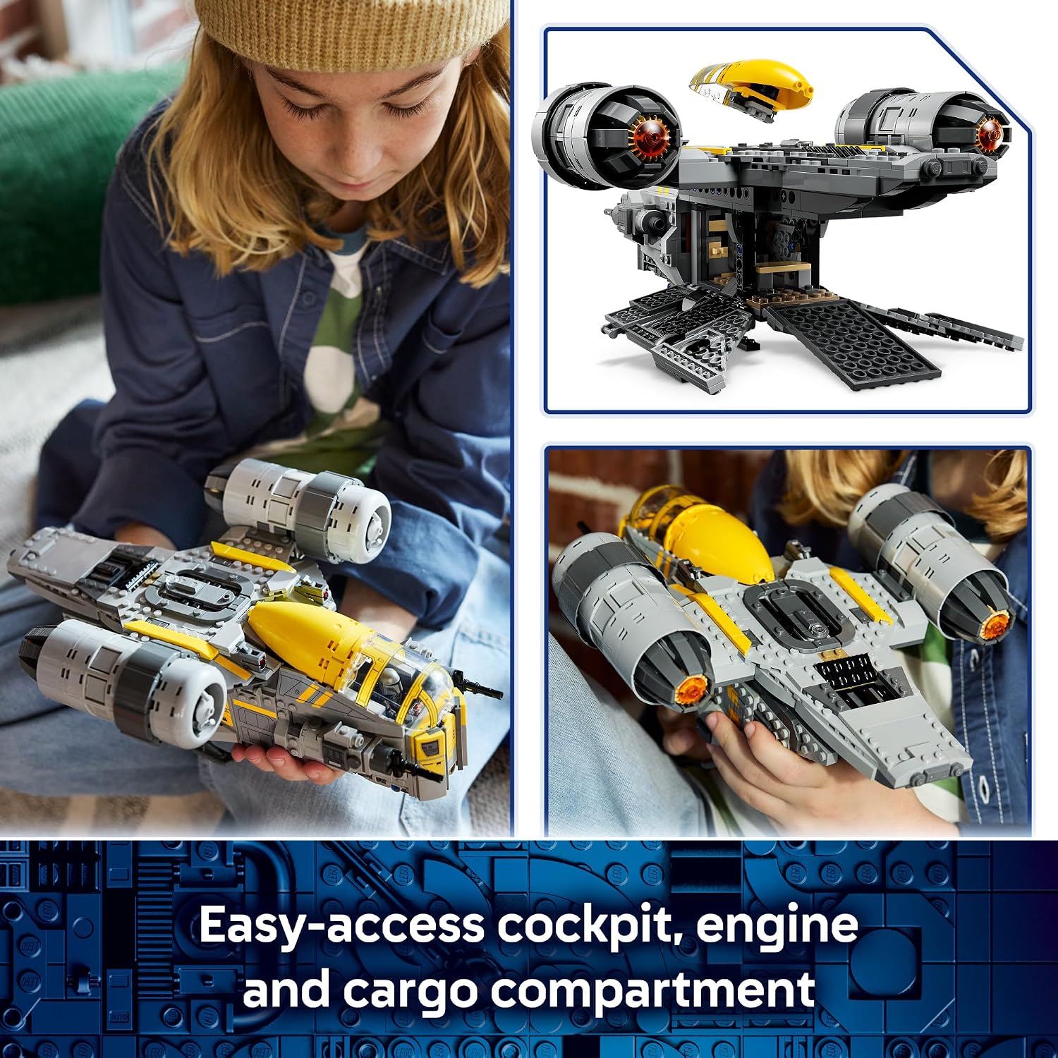 LEGO Star Wars: The Mandalorian and Grogu The Razor Crest Building Toy - Build and Display Set for Boys & Girls, Ages 10+ - Star Wars Gifts for Birthdays & Fans - 75447 - Image 3