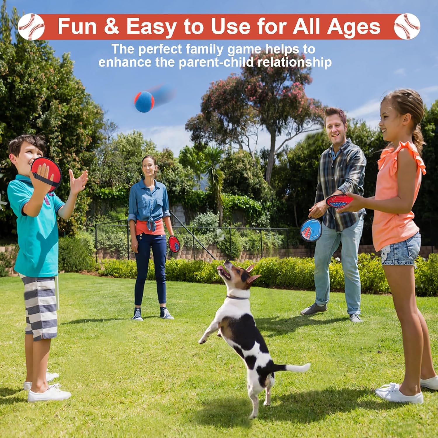 Toss and Catch Ball Game, Kids Toddler Baseball Glove & Catch Ball Toys, Outdoor Games for Family, Toys for Beach Yard Pool Outside, Birthday Easter Gift for Ages 3 4 5 6 7 8-12 Year Old Boys Girls - Image 5