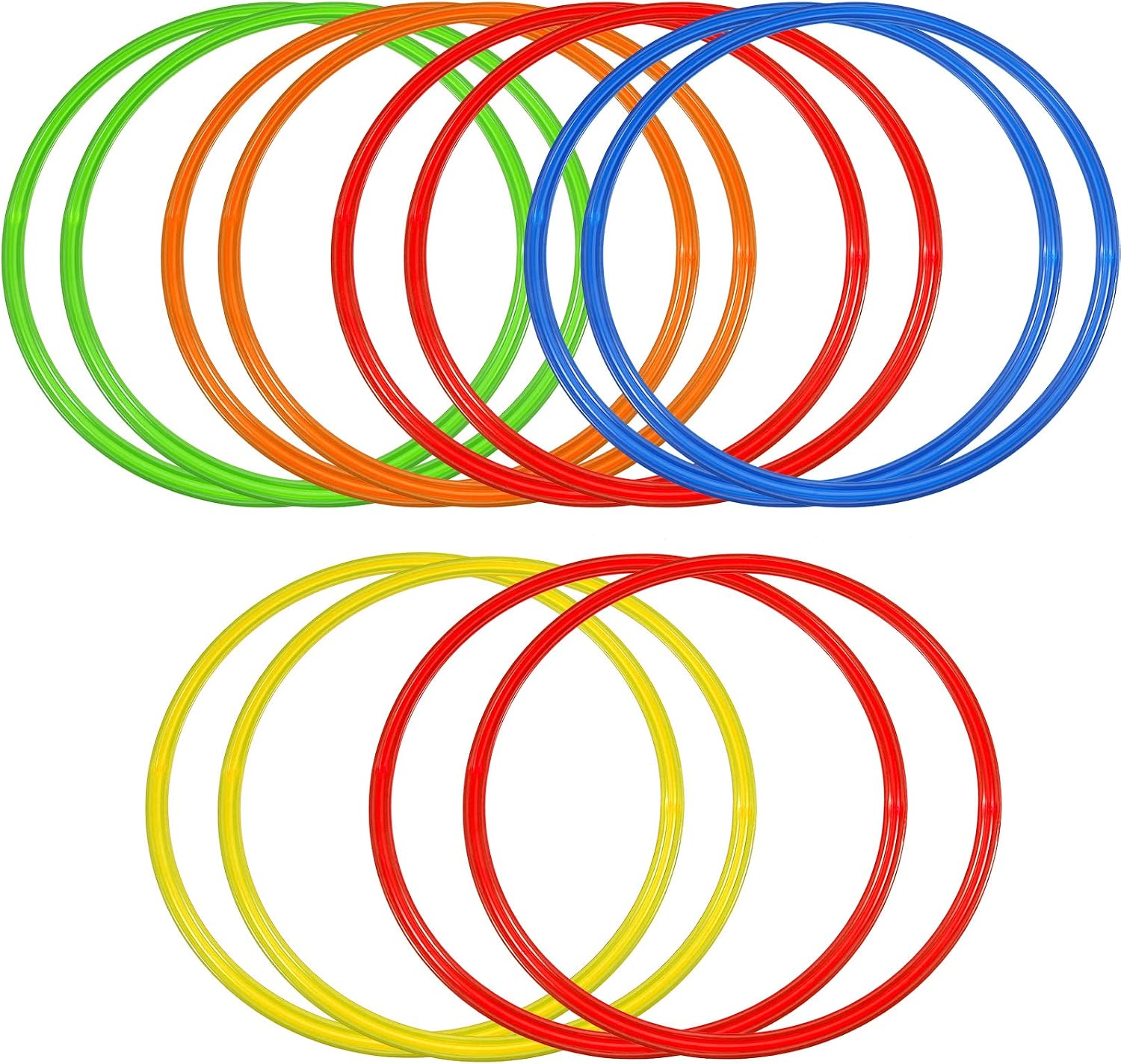 Libima 12 Pcs 15.8 Inch Obstacle Course Ring Set Exercise Hoop Large Hoop Plastic Toys Playground Toys for Gymnastics Practice Party Games Educational Activities Holiday Decor, 5 Colors