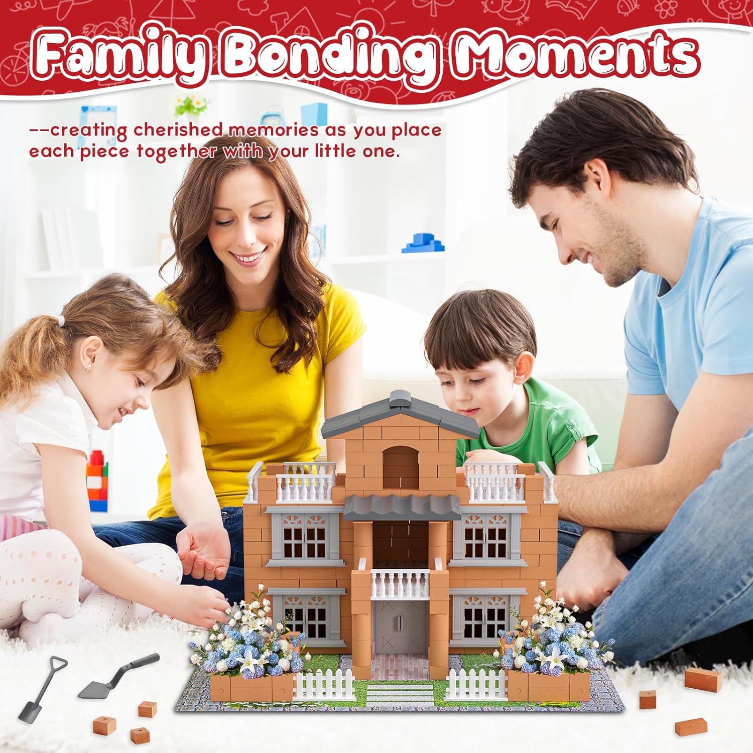 Mini House Building Kit for Kids 8+, Tiny House STEAM Creation with Real Bricks & Tiles, Miniature House Kit Craft Set, Tiny Home Kit DIY Small House Construction Toy - Image 4