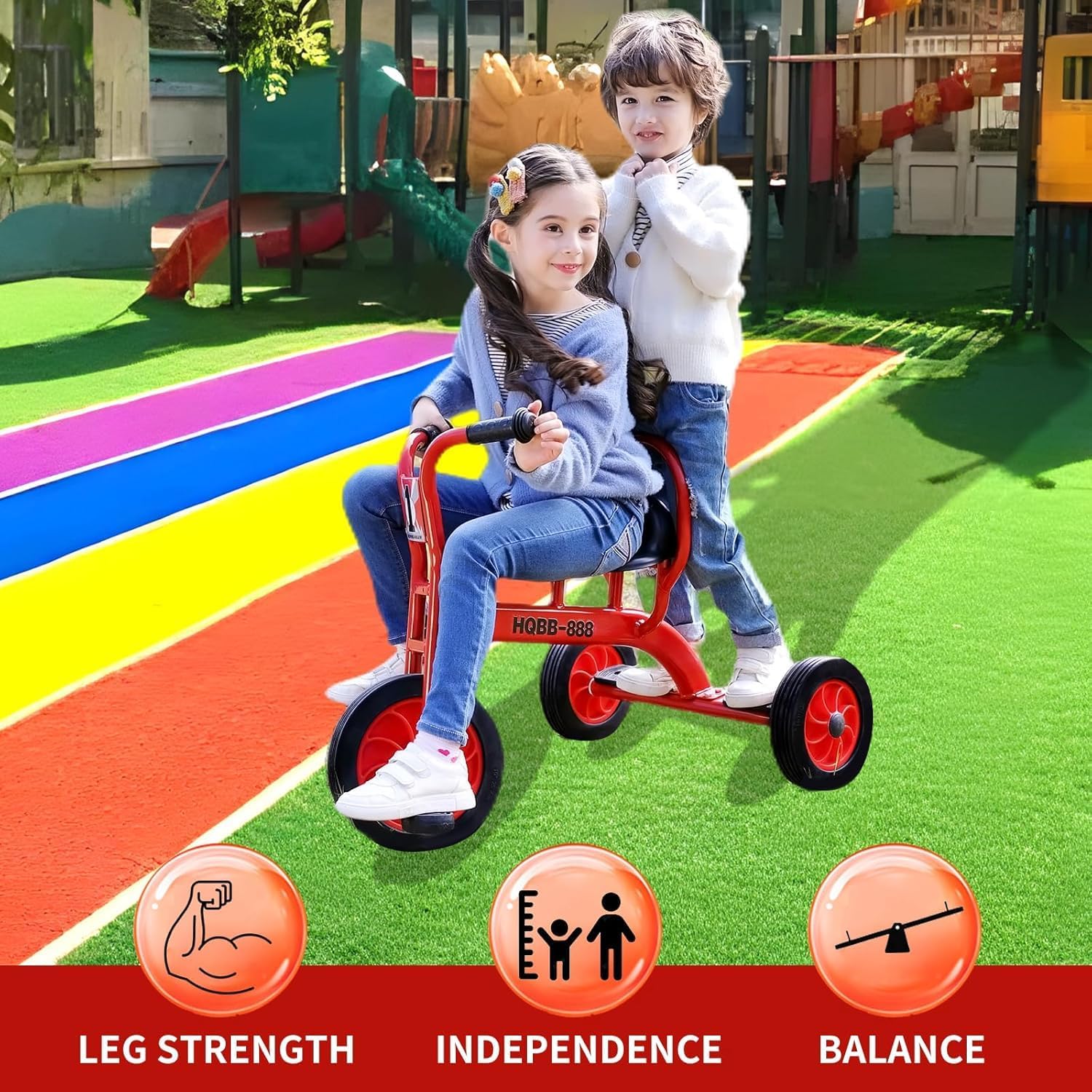 Kids Tricycle for Preschool Playground, Daycare Toddler Trike, Toddler Bikes for Riders Ages 2+, Outdoor Playground Equipment Tricycles - Image 2