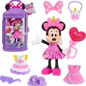 Disney Junior Minnie Mouse Fabulous Fashion Doll Unicorn Fantasy, 14-pieces, Pretend Play, Kids Toys for Ages 3 Up by Just Play