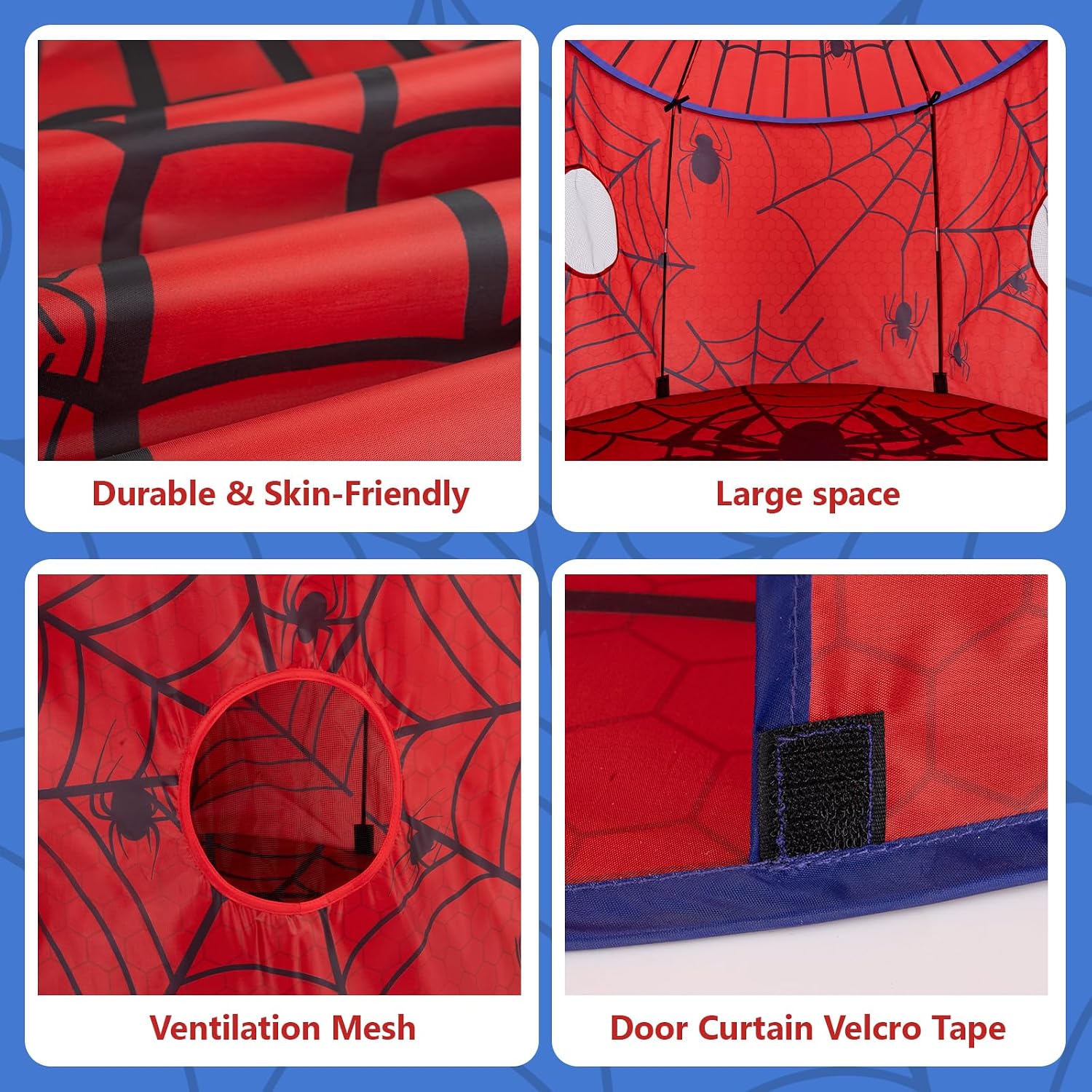 Kids Play Tent with Ventilation Window - Foldable Indoor Outdoor Playhouse, Pop Up Tent for Kids Ages 3-8, Great Gift Idea for Boys and Girls, Role Play Birthday, Reading Corner - Image 3