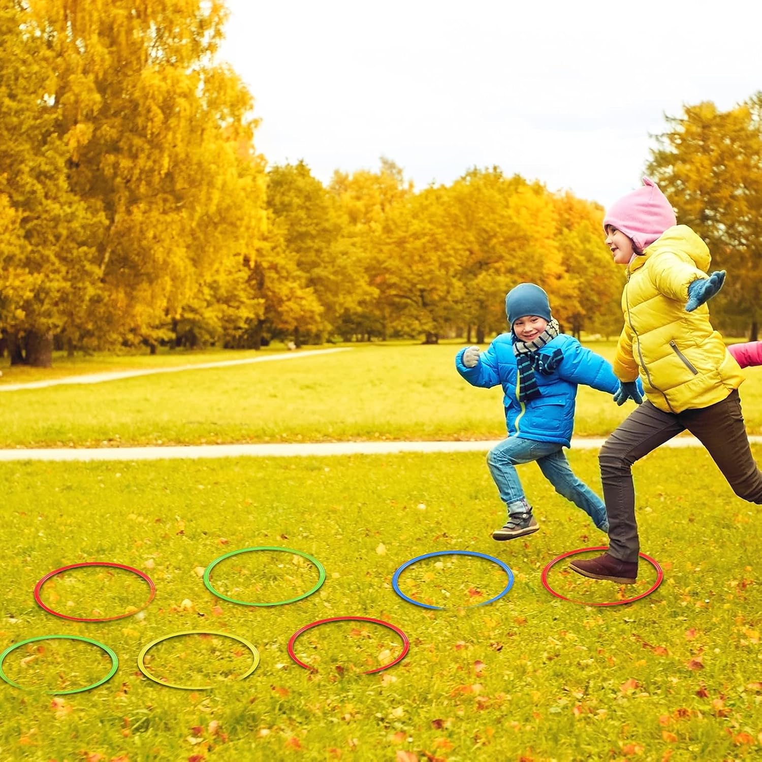 Libima 12 Pcs 15.8 Inch Obstacle Course Ring Set Exercise Hoop Large Hoop Plastic Toys Playground Toys for Gymnastics Practice Party Games Educational Activities Holiday Decor, 5 Colors - Image 6