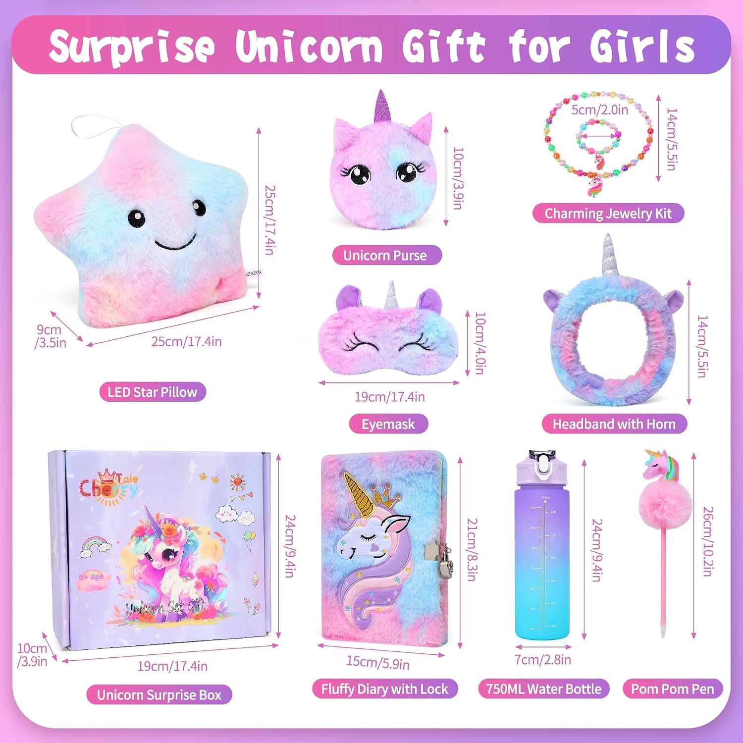 Cherry Tale Unicorn Gifts for Girls Age 6-8, Kindergarten Graduation Gifts for Girls, Unicorn Toys Birthday Gifts for Preschool Daughter Niece 5 6 7 8 9 10 Year Old - Image 2