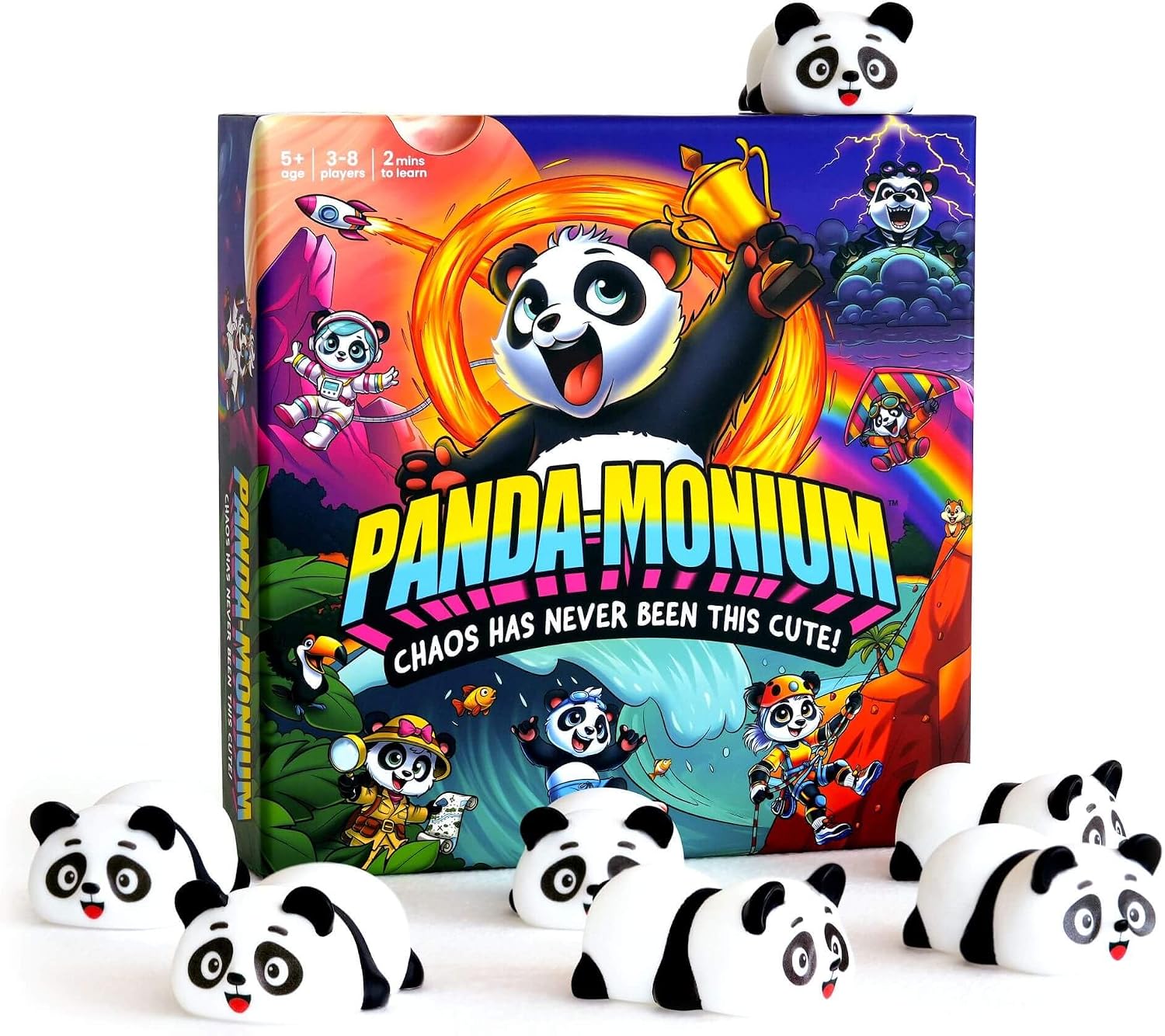 Pandamonium - Chaos Has Never Been This Cute! | The Hilarious Action-Packed Family Party Game for Kids, Teens and Adults | A Scavenger Hunt Card & Board Game for Ages 5+, 3-8 Players