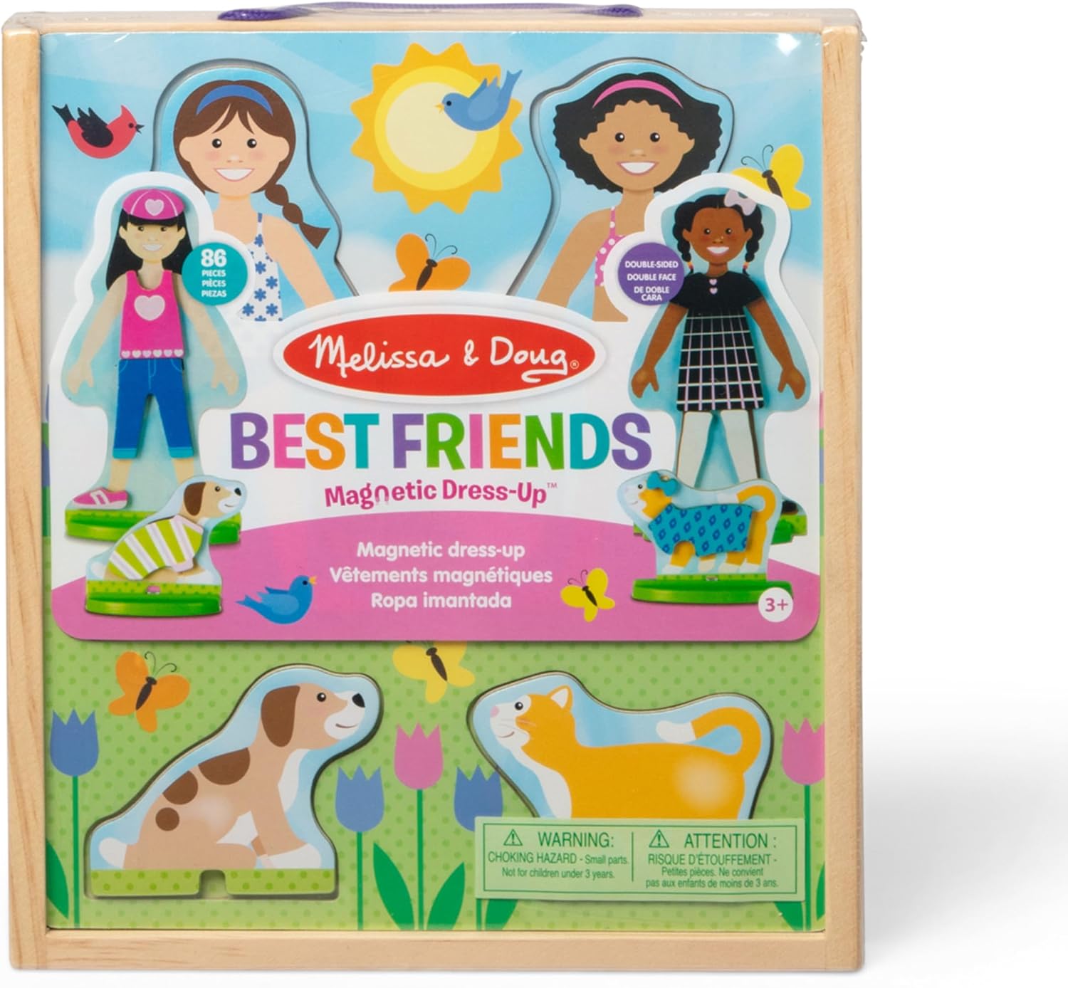 Melissa & Doug Best Friends Magnetic Dress-Up Wooden Dolls Pretend Play Set (78 pcs) - Image 6
