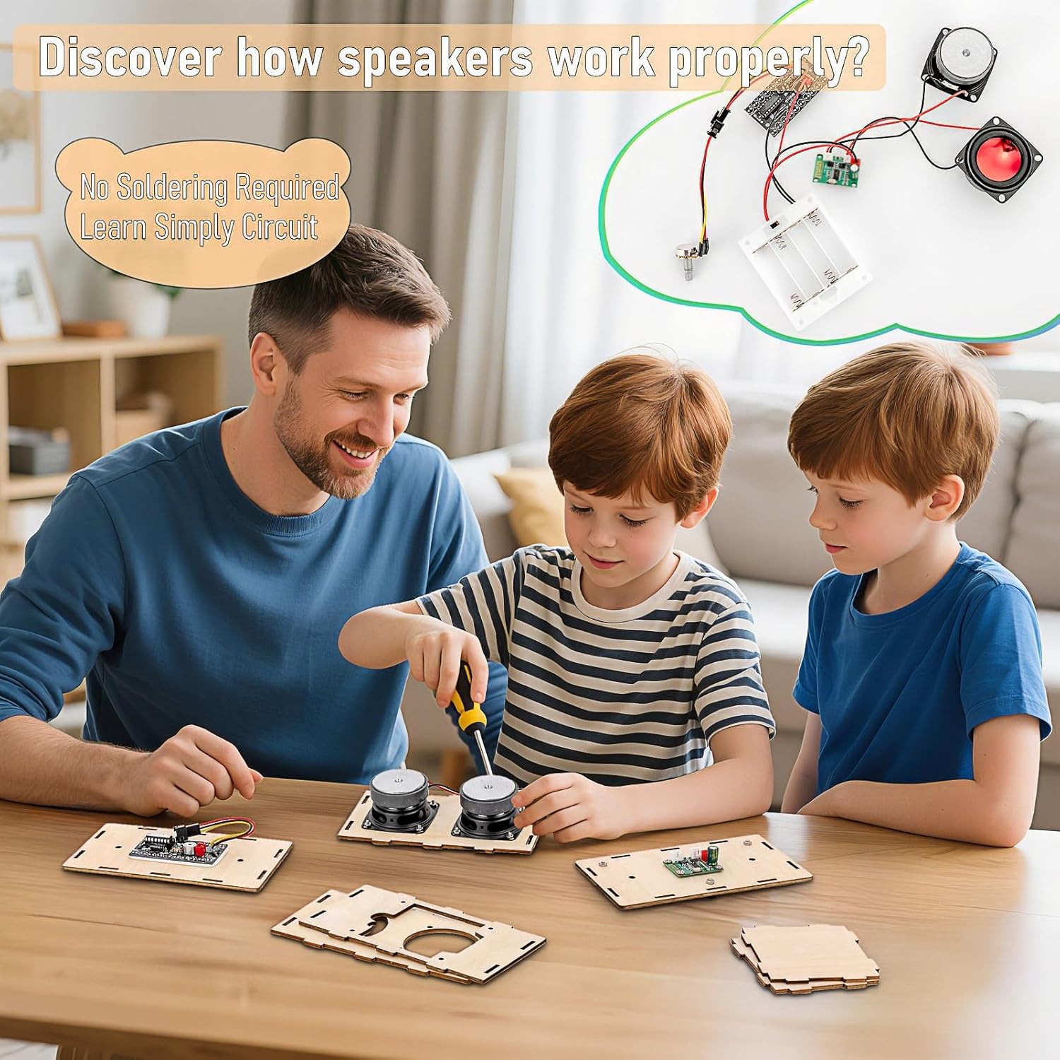 DIY Bluetooth Speaker Kit - STEM Projects for Kids & Adults Age 8-12-16, Build Portable Speaker with LED Light, Science Experiment Electronics Set, Birthday Gifts for 9 10 11 13 14 Year Old Boy & Girl - Image 2