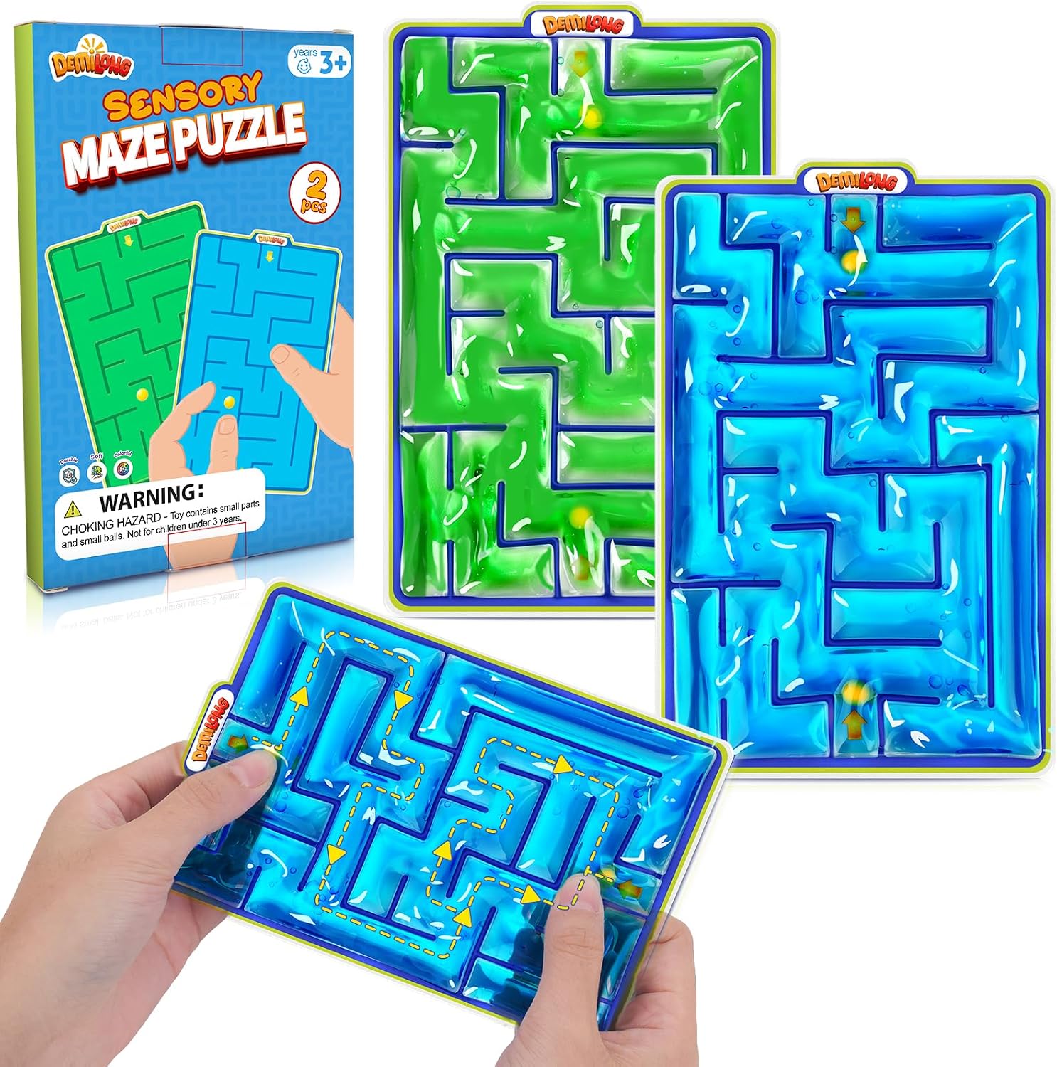 Sensory Toys Fidget Marble Maze - 2 Pack Gel Filled Sensory Items for Kids Children Teens Autism | Sensory Autistic Calming Toys for Preschool Classroom | Gifts Prizes for Kids Classroom