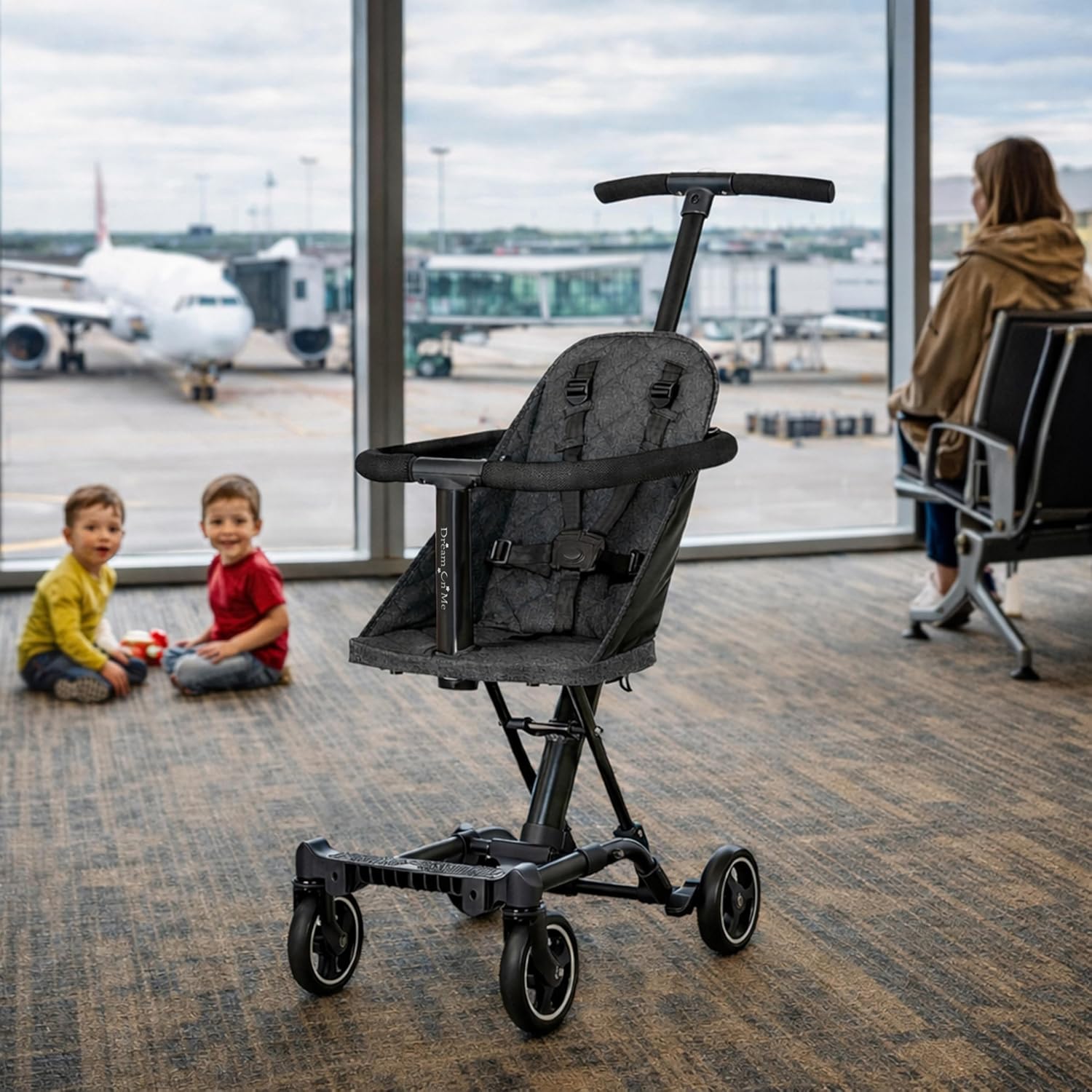 Dream On Me Coast Rider Lightweight Travel Stroller, Compact Baby & Toddler Stroller, Theme Park Approved, Quick Fold, Converts to Rider & Scooter, 45 lb Weight Capacity, Black - Image 7