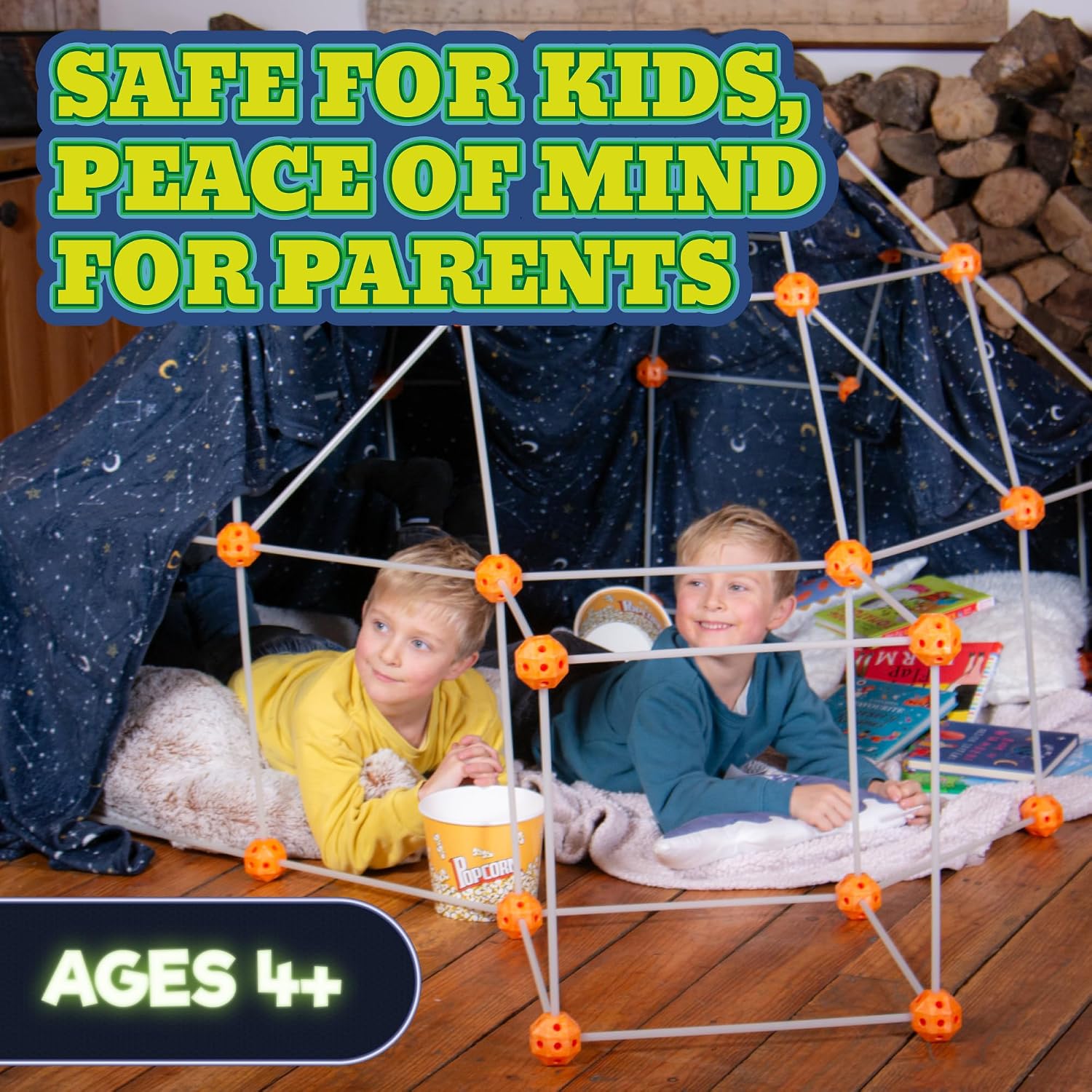 KiddyPlay Mega Forts - 130 Piece Fort Building Kit For Kids - Glow in the Dark DIY Fort Making Kit - Build a Fort Building Kit - STEM Building Toys For Kids - Image 9