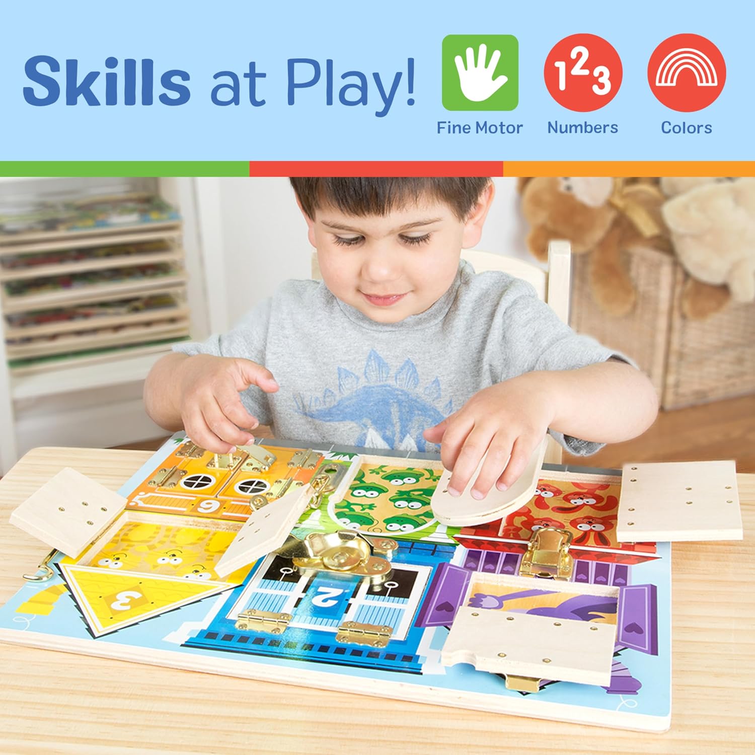 Melissa & Doug Latches Wooden Activity Board - Montessori Busy Board for Preschool Toys, Sensory Toys for Kids, Learning Resources for Ages 3+ - Image 5