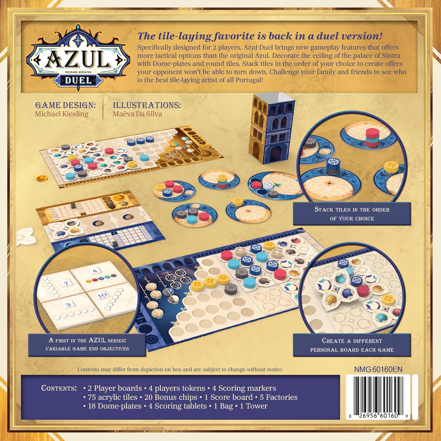 Asmodee Azul Duel Board Game - Competitive Head-to-Head Tile-Placement Strategy Game, Stunning Mosaic Art and Quick Gameplay for Kids & Adults, Ages 8+, 2 Players, 30-45 Minute Playtime - Image 3