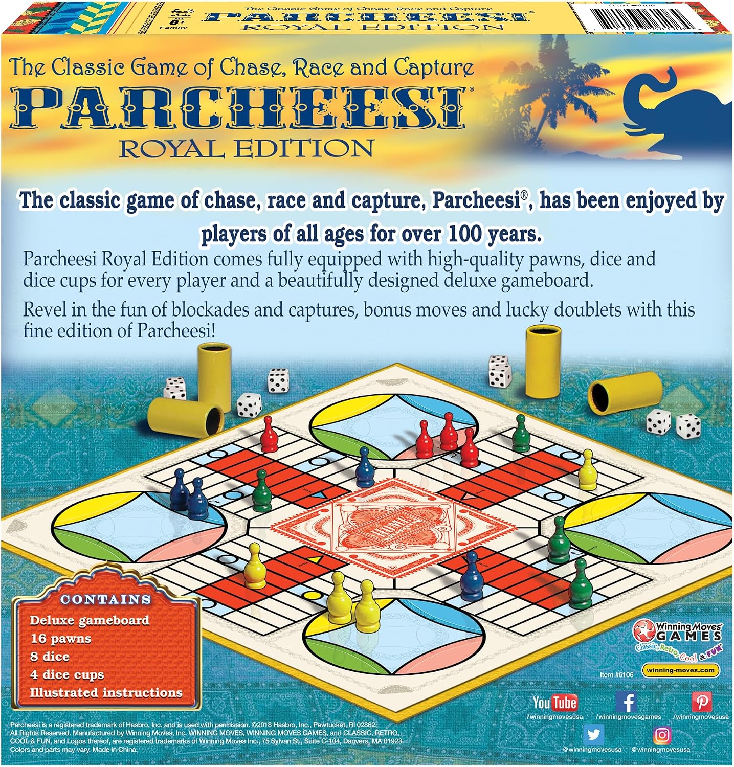 Parcheesi Royal Edition, with Charming Graphics, by Winning Moves Games USA | Classic Family Favorite, Fine Tokens and Dice Cups Included, 2-4 Players - Image 3