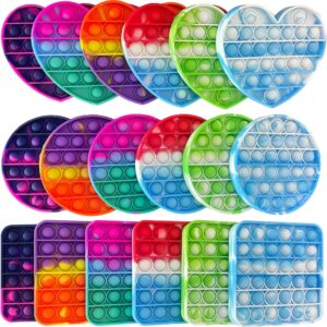 12PCS Rainbow Colors Pop Bubble Fidget Sensory Toys, Pop Fidget Toys,Pop Toy Bulk for Party Favor, Classroom Student Prizes Easter Basket Goodie Bag Stuffers Christmas Valentine Gift