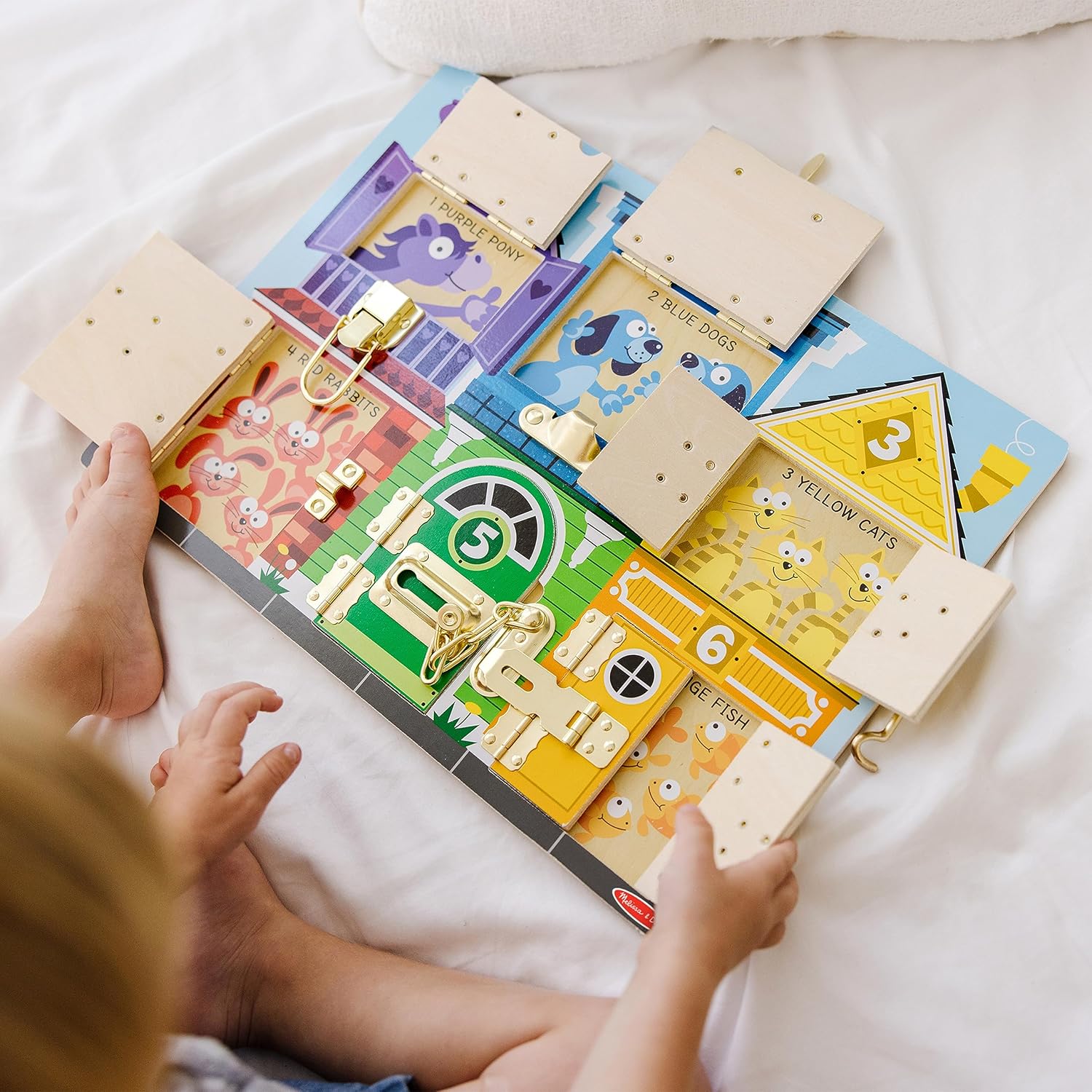 Melissa & Doug Latches Wooden Activity Board - Montessori Busy Board for Preschool Toys, Sensory Toys for Kids, Learning Resources for Ages 3+ - Image 2