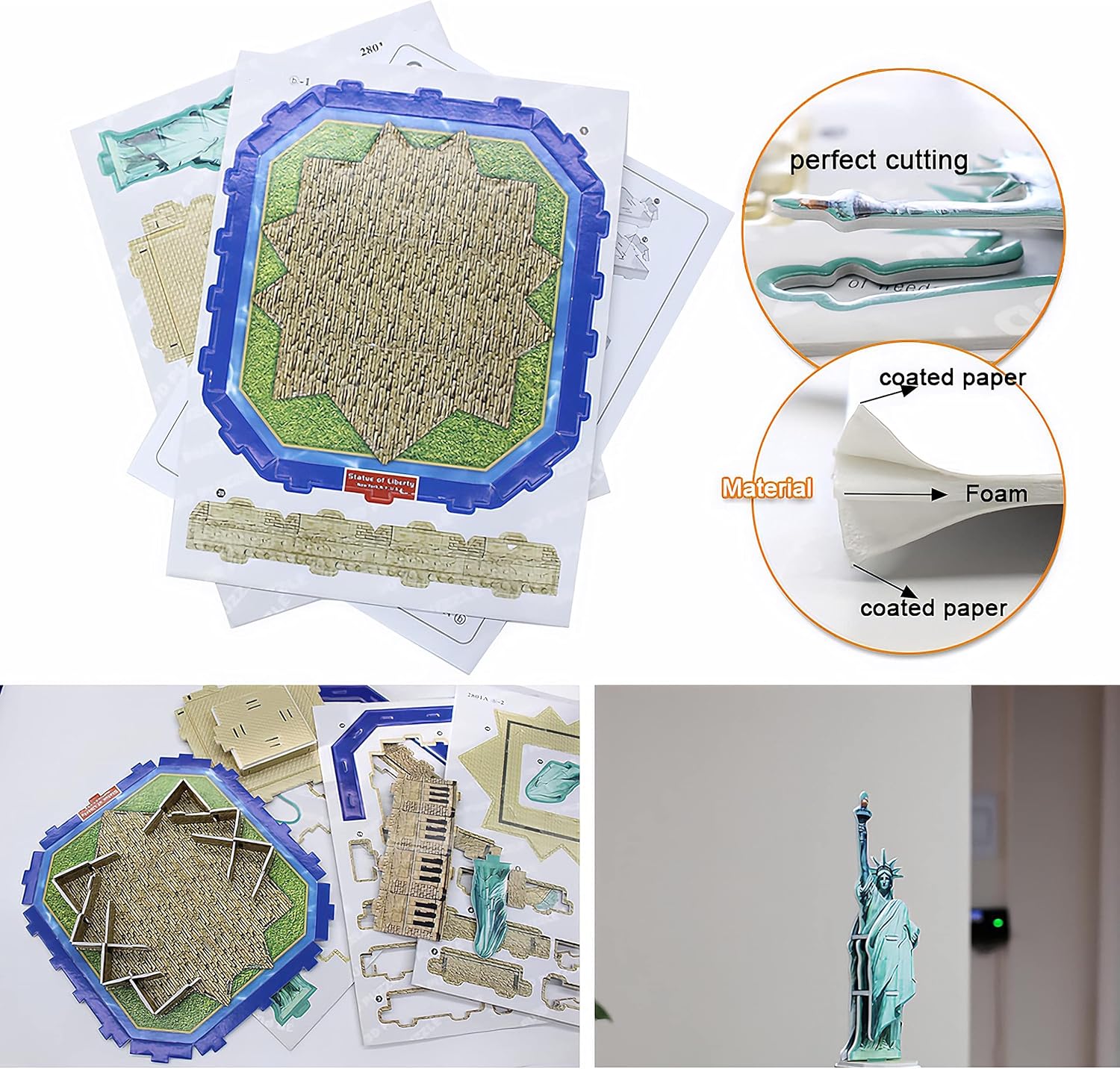 3D Puzzle Statue of Liberty - DIY Architecture Building Model Kit | Realistic Replica, No Glue | Educational Toy for Kids & Adults | New York Landmark Decor - Image 4