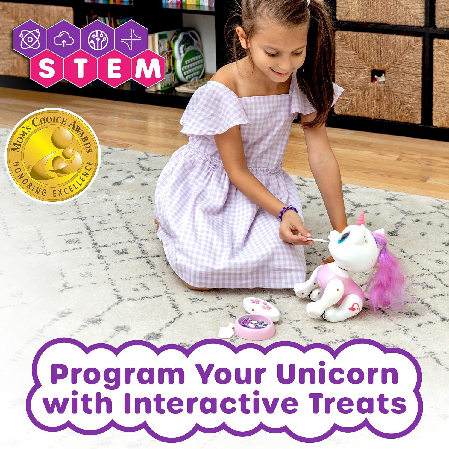 Power Your Fun Robo Pets Unicorn Toy for Girls and Boys - Remote Control Robot Toys with Interactive Hand Motion Gestures, STEM Programmable Treats, Walking, Dancing Robot Unicorn Kids Toy (Pink) - Image 4