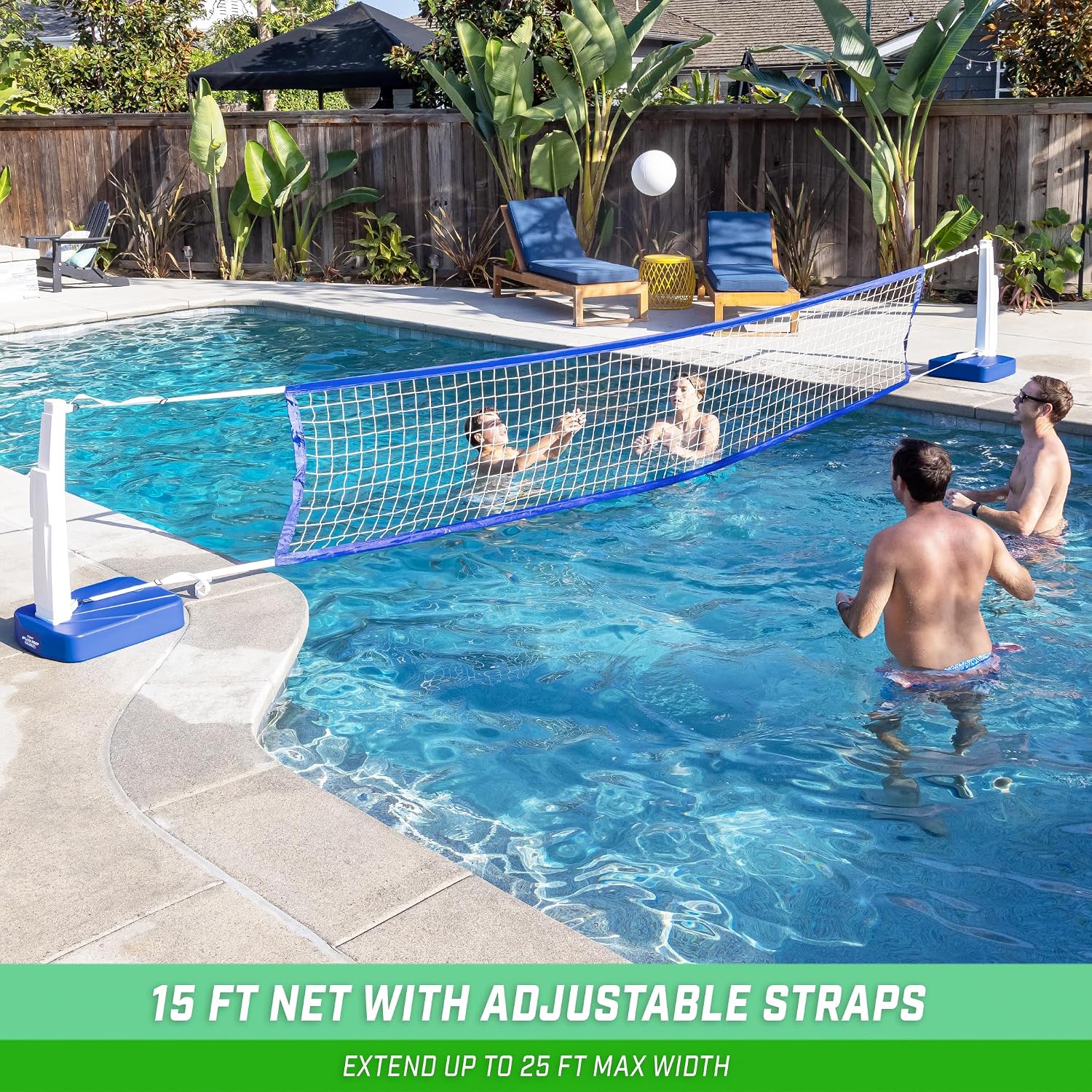 GoSports Splash Hoop 2-in-1 Full Court Pool Basketball & Volleyball Game Set - Image 4