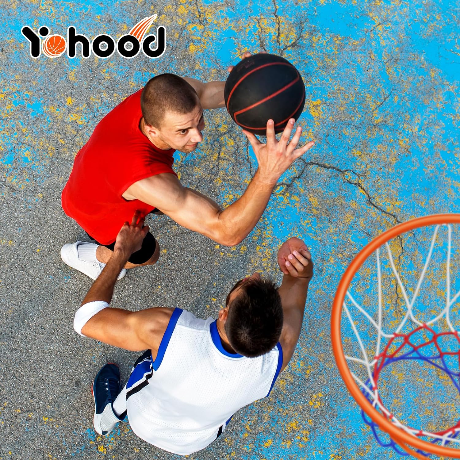 Yohood Basketball Hoop Outdoor 10ft Adjustable, Portable Basketball Hoop Goal System for Kids Youth and Adults in Backyard/Driveway/Indoor, 44 Inch Shatterproof Backboard and Larger Base - Image 9