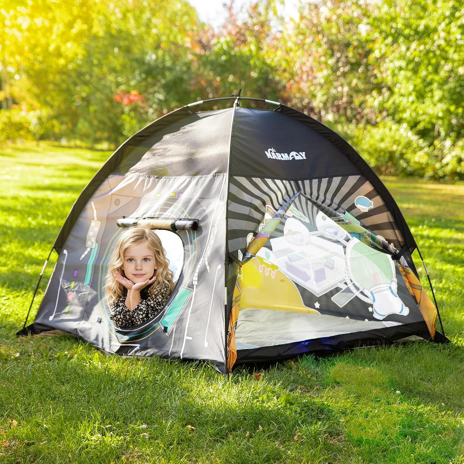 NARMAY® Play Tent Space World Dome Tent for Kids Indoor/Outdoor Fun - 48 x 48 x 40 inch - Image 2