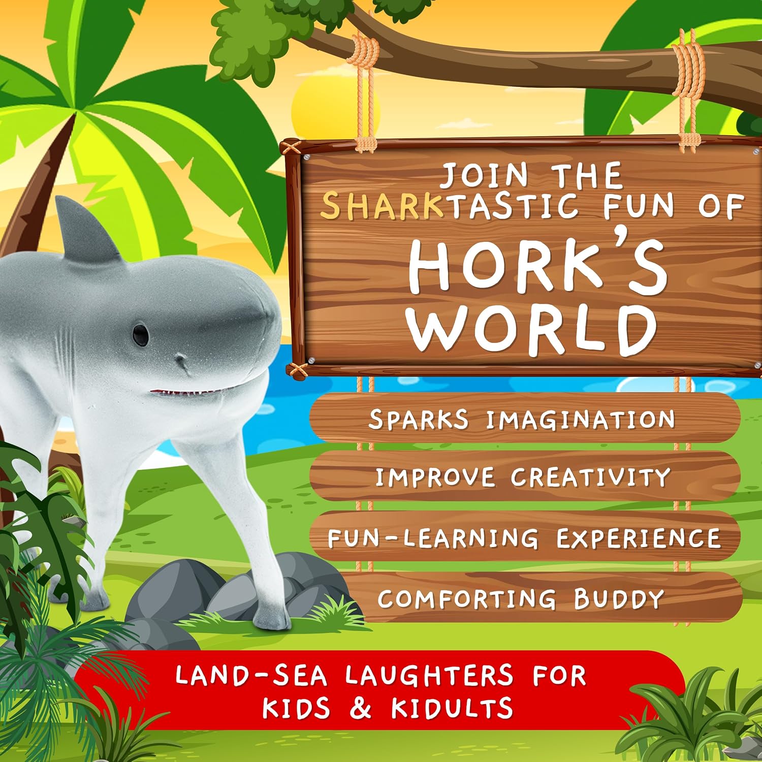 Randimals Horse & Shark Hybrid Realistic Animal Toys - Unique Mix of Safari Toys & Farm Animals Small Figurines - Hork Mini Figures for Kids & Kidults - Image 6