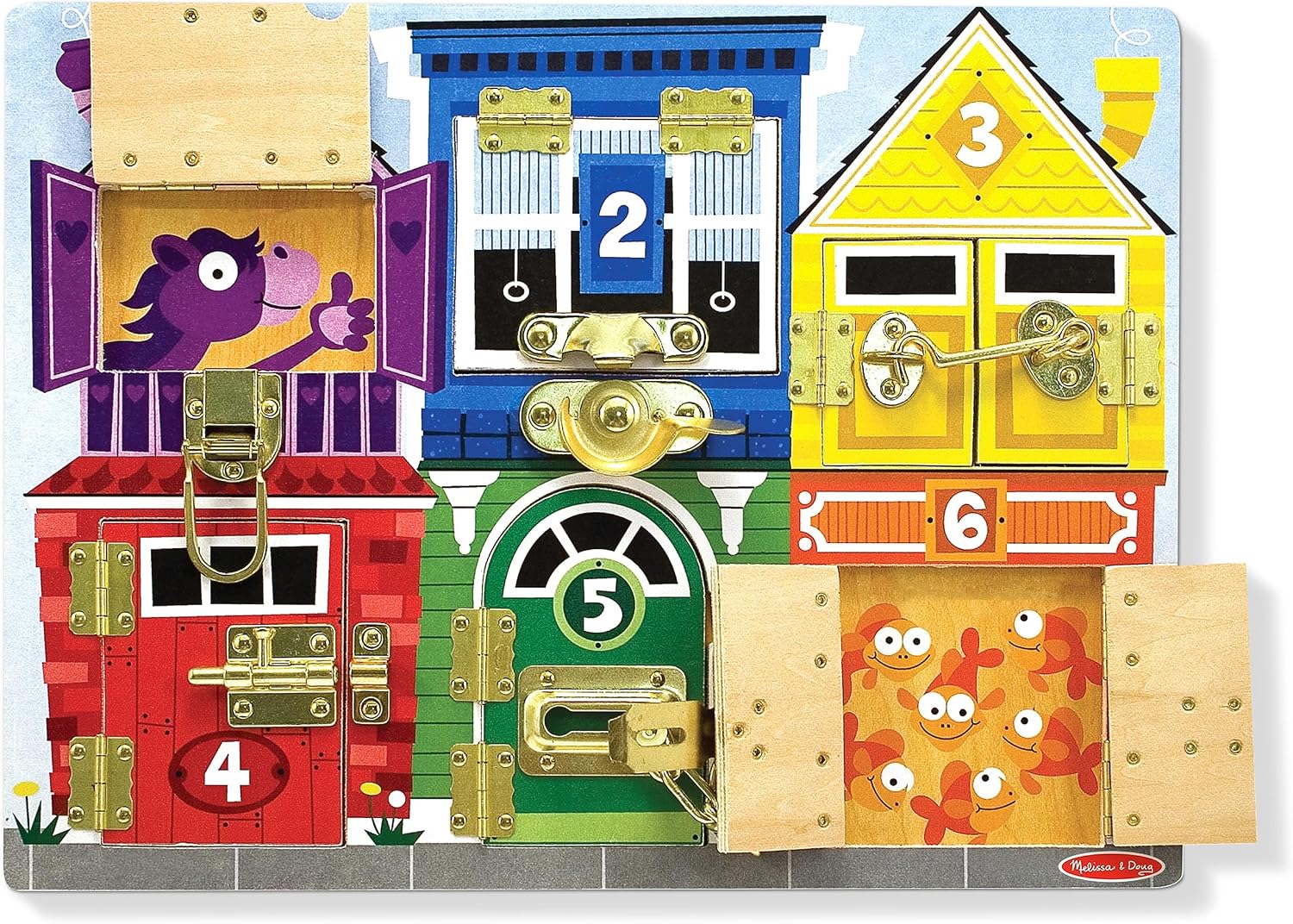 Melissa & Doug Latches Wooden Activity Board - Montessori Busy Board for Preschool Toys, Sensory Toys for Kids, Learning Resources for Ages 3+ - Image 4