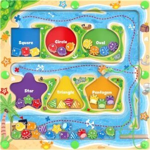 MTYOKILN Magnetic Color & Shape Maze – Montessori Toys for 3 4 5 Year Old, Color and Shape Sorting Toy, Montessori Toys for Kids Boys Girls Gifts Ages3+, Preschool Learning Activities