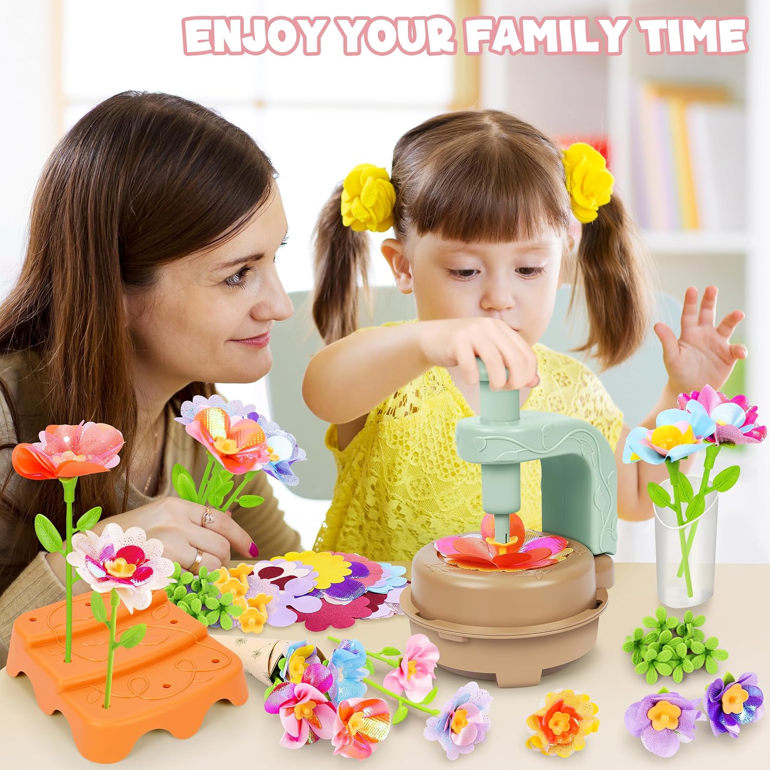 Fabric Flower Bouquets Toys, DIY Craft Kits Toys for Kids - Flowers Market Toy, Build Your Flower Bouquet, Arts & Crafts for 4+ Year Toddler Girl, Educational Activity Preschool B-Day Gifts - Image 5
