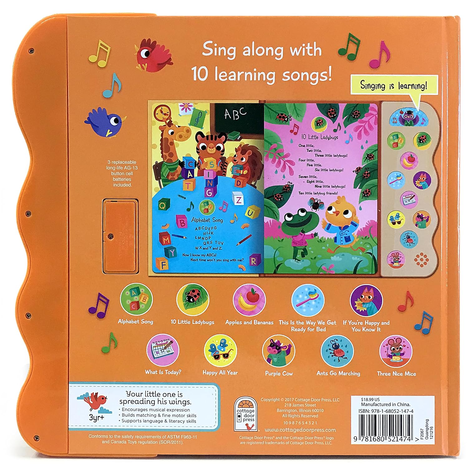 ABC & 123 Learning Songs: Interactive Children's Sound Book (11 Button Sound) - Image 12